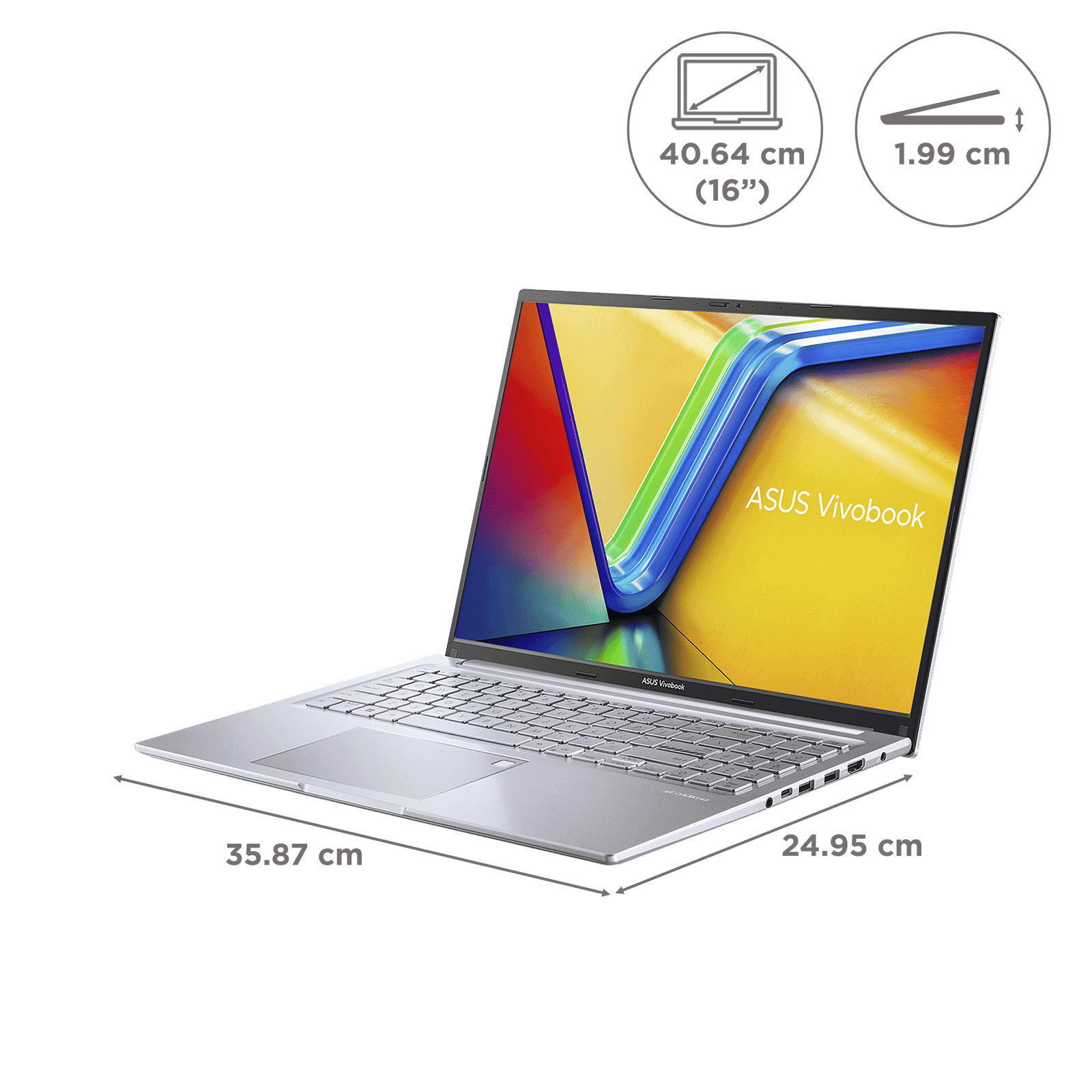 ASUS Vivobook 16 Intel Core i5 12th Gen Thin & Light Laptop (16GB, 512GB SSD, Windows 11 Home, 16 inch WUXGA Display, MS Office 2021, Transparent Silv...