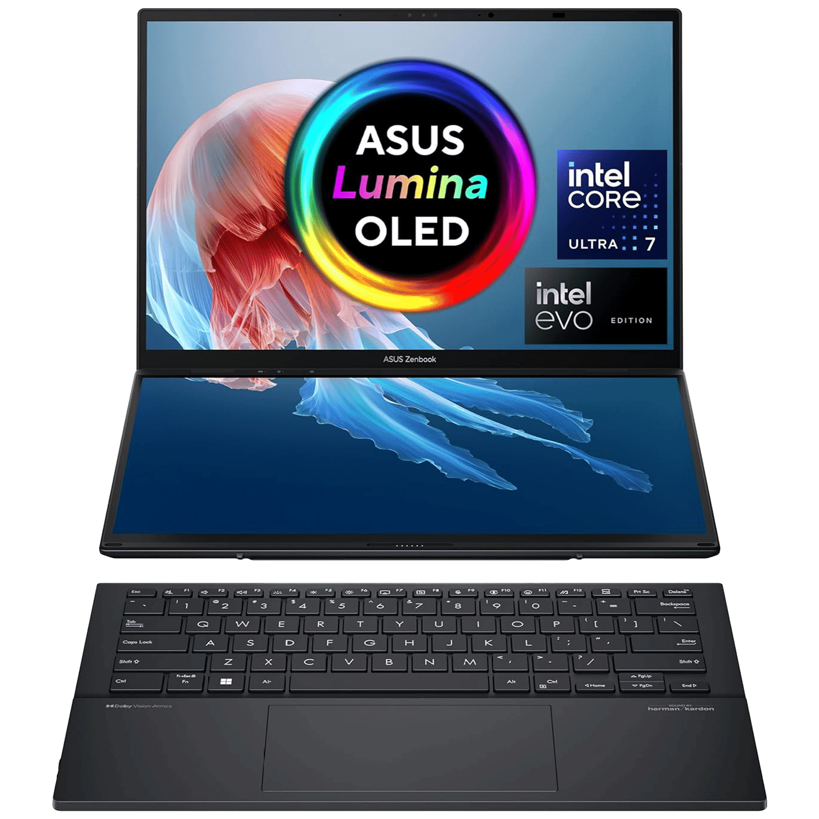 ASUS Zenbook Duo UX8406MA-QL761WS Intel Core Ultra 7 Touchscreen Thin & Light Laptop (32GB, 1TB SSD, Windows 11 Home, 14 inch Full HD OLED Display, MS...