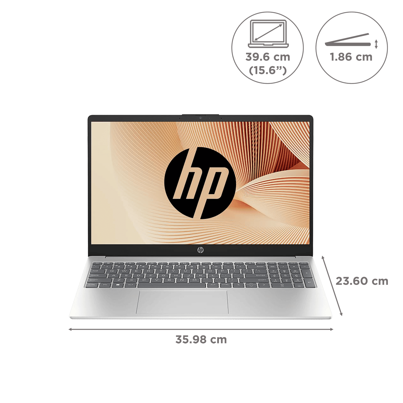 HP 15-fd0111TU Intel Core i5 12th Gen Thin & Light Laptop (16GB, 512GB SSD, Windows 11 Home, 15.6 inch Full HD Display, MS Office, Natural Silver, 1.5...
