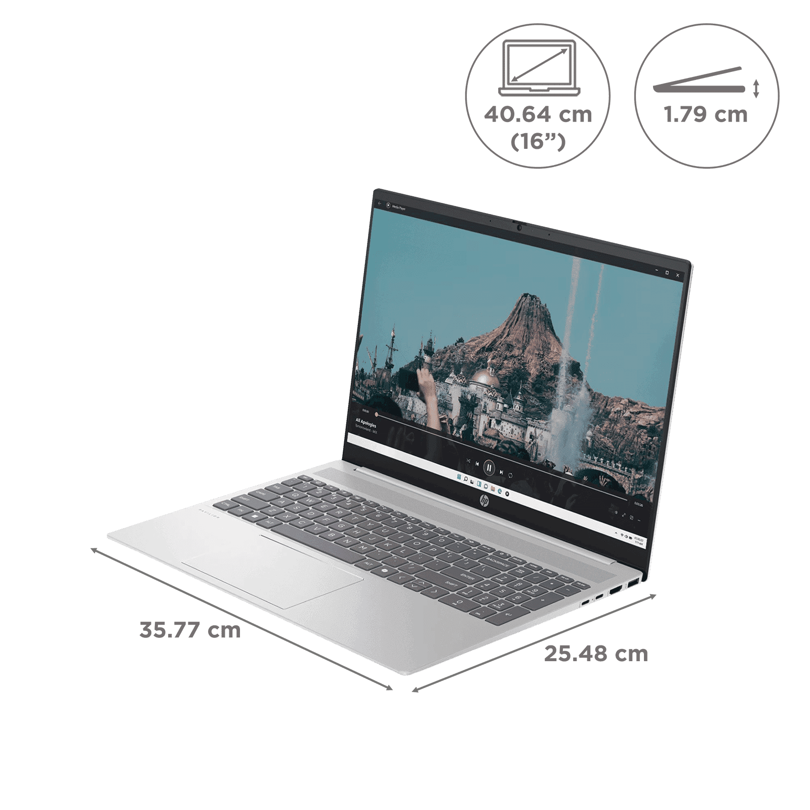 HP Pavilion 16-af0028TU Intel Core Ultra 7 155U Laptop Thin & Light (16GB, 512GB SSD, Windows 11 Home, 16 inch WUXGA Display, MS Office 2021, Natural ...