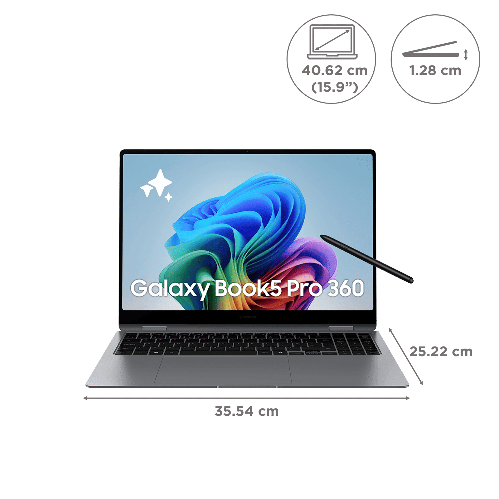 SAMSUNG Galaxy Book5 Pro 360 Intel Core Ultra 7 Touchscreen 2-in-1 Laptop (16GB, 512GB SSD, Windows 11 Home, 8GB Graphics, 15.9 inch WQXGA Plus AMOLED...