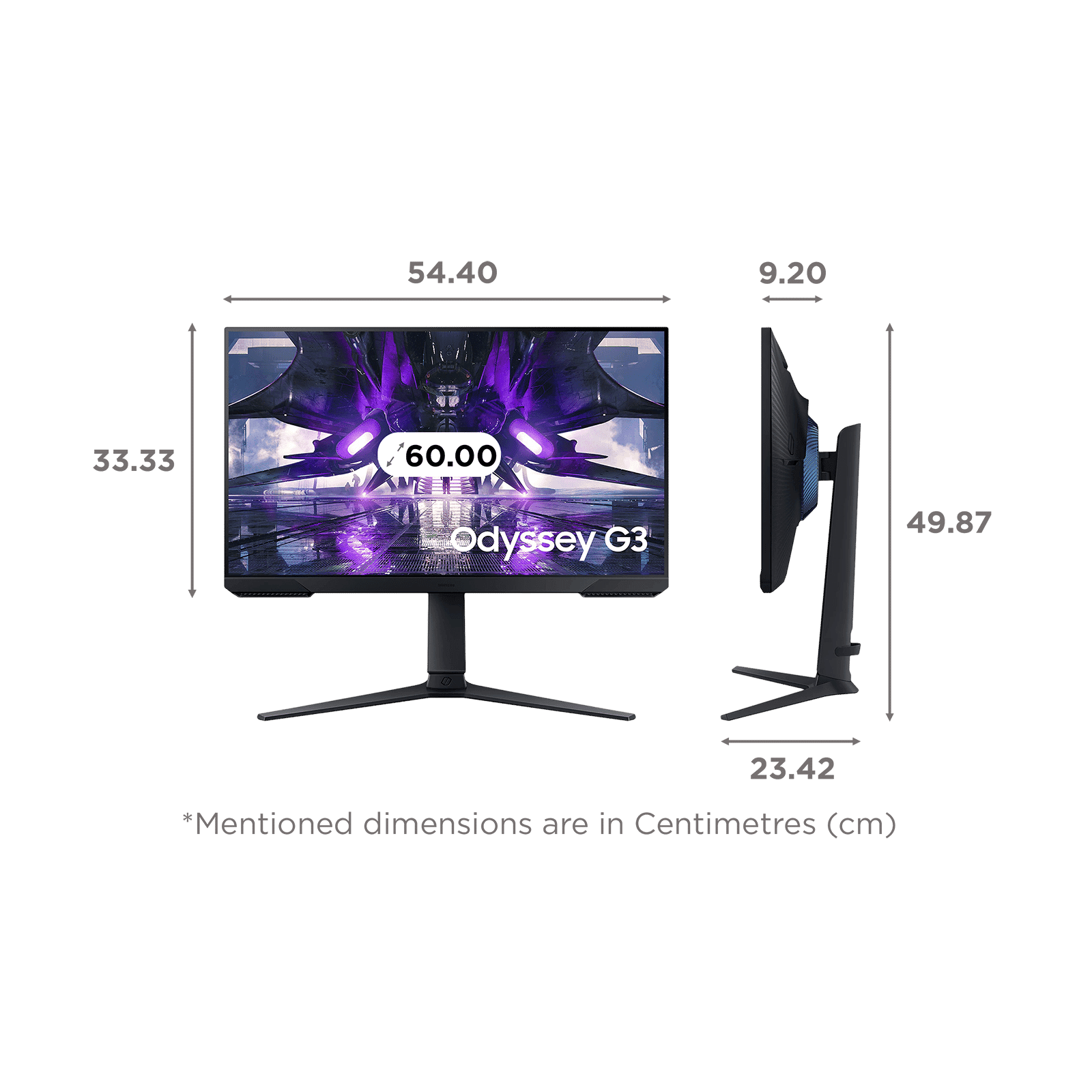 SAMSUNG Odyssey G3 60 cm (24 inch) Full HD VA Panel Height Adjustable Gaming Monitor with AMD FreeSync Premium