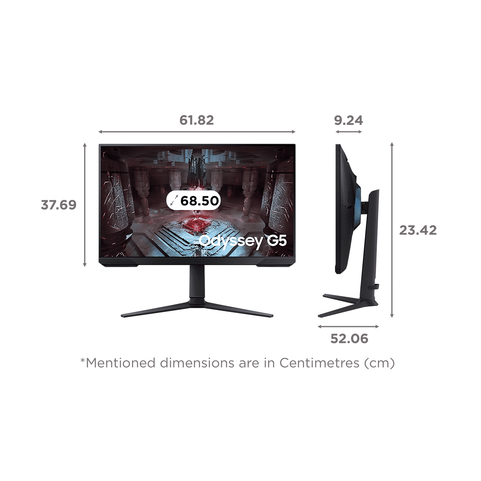 SAMSUNG Odyssey G5 63.5 cm (27 inch) QHD VA Panel Height Adjustable Gaming Monitor with AMD FreeSync Premium