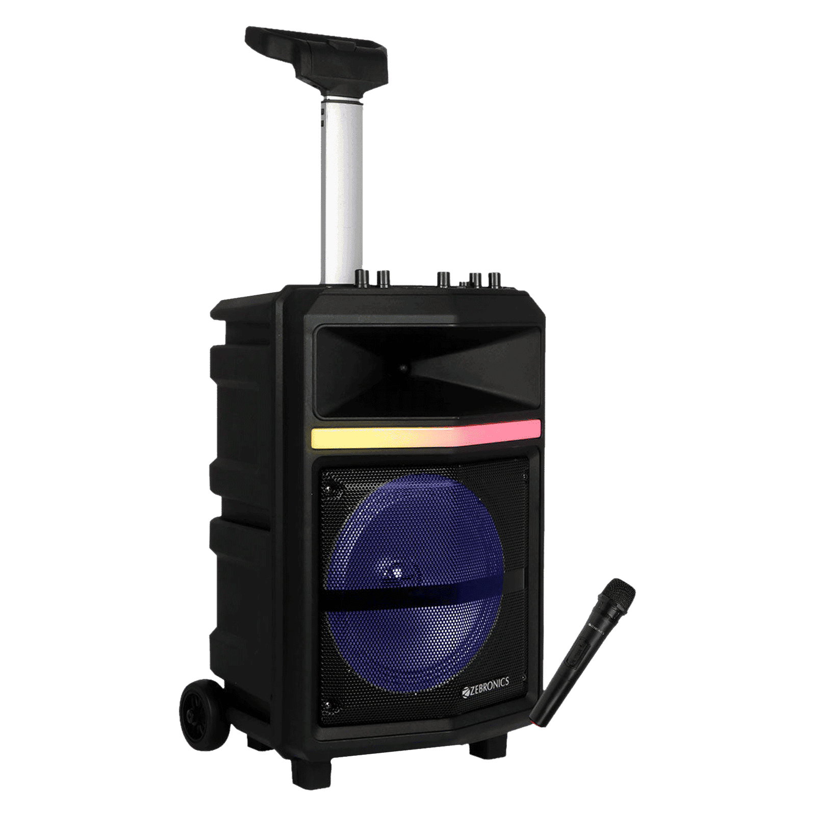 ZEBRONICS 28 Watts Hi-Fi Party Speaker (Portable Trolley Design, Zeb-Thump 100, Black)