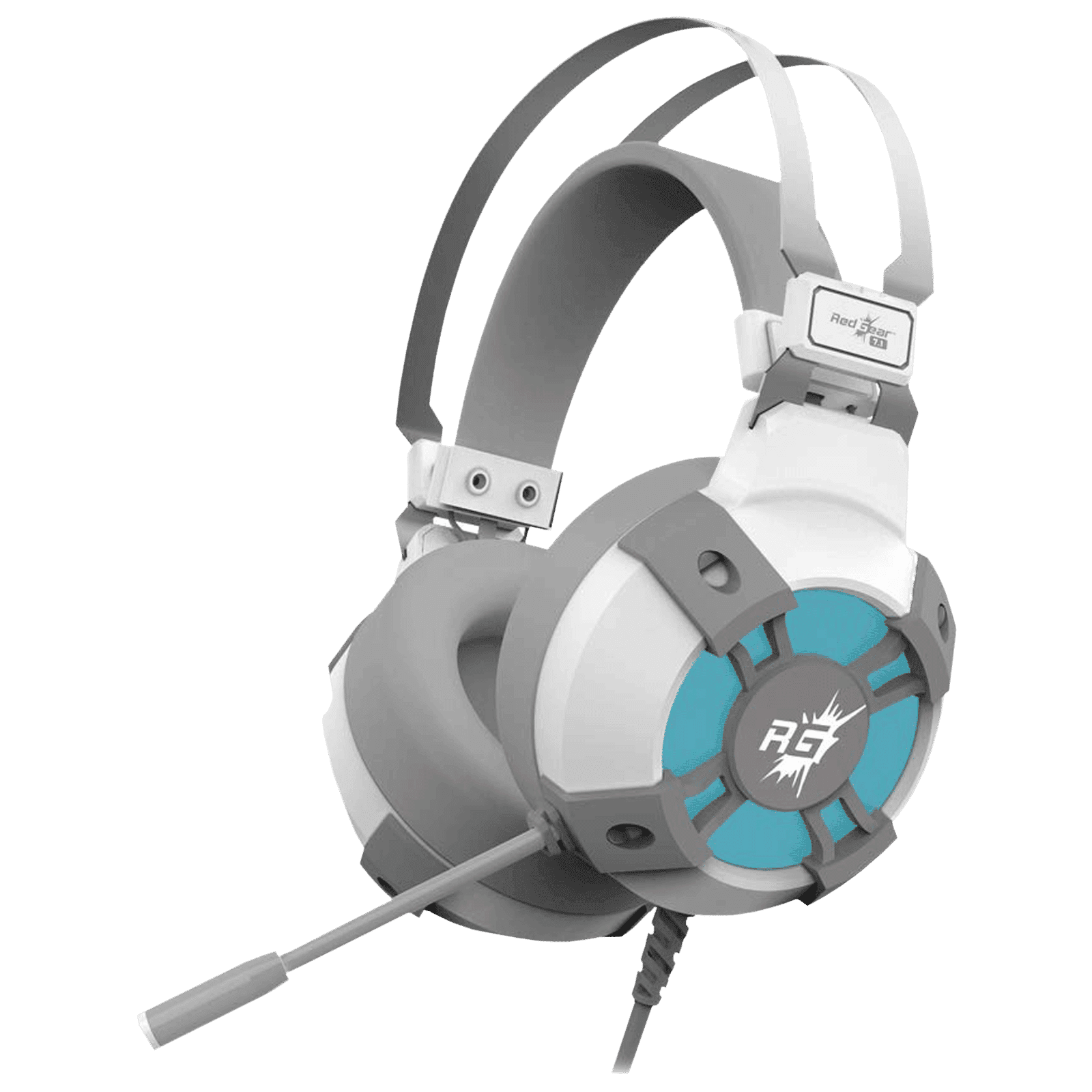 Red Gear Cosmo 7.1 Wired Gaming Headset with Passive Noise Cancellation (RGD LED, Over Ear, White)