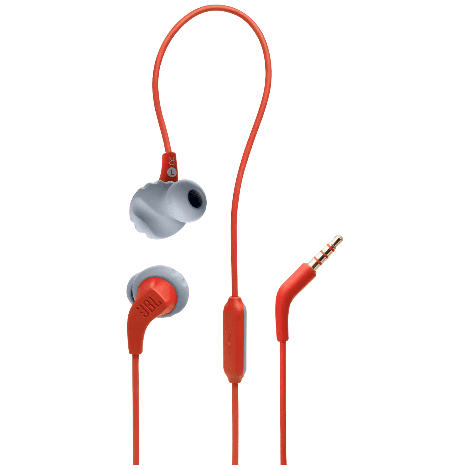 JBL Endurance Run 2 Wired Earphone with Mic (In Ear, Coral Orange)