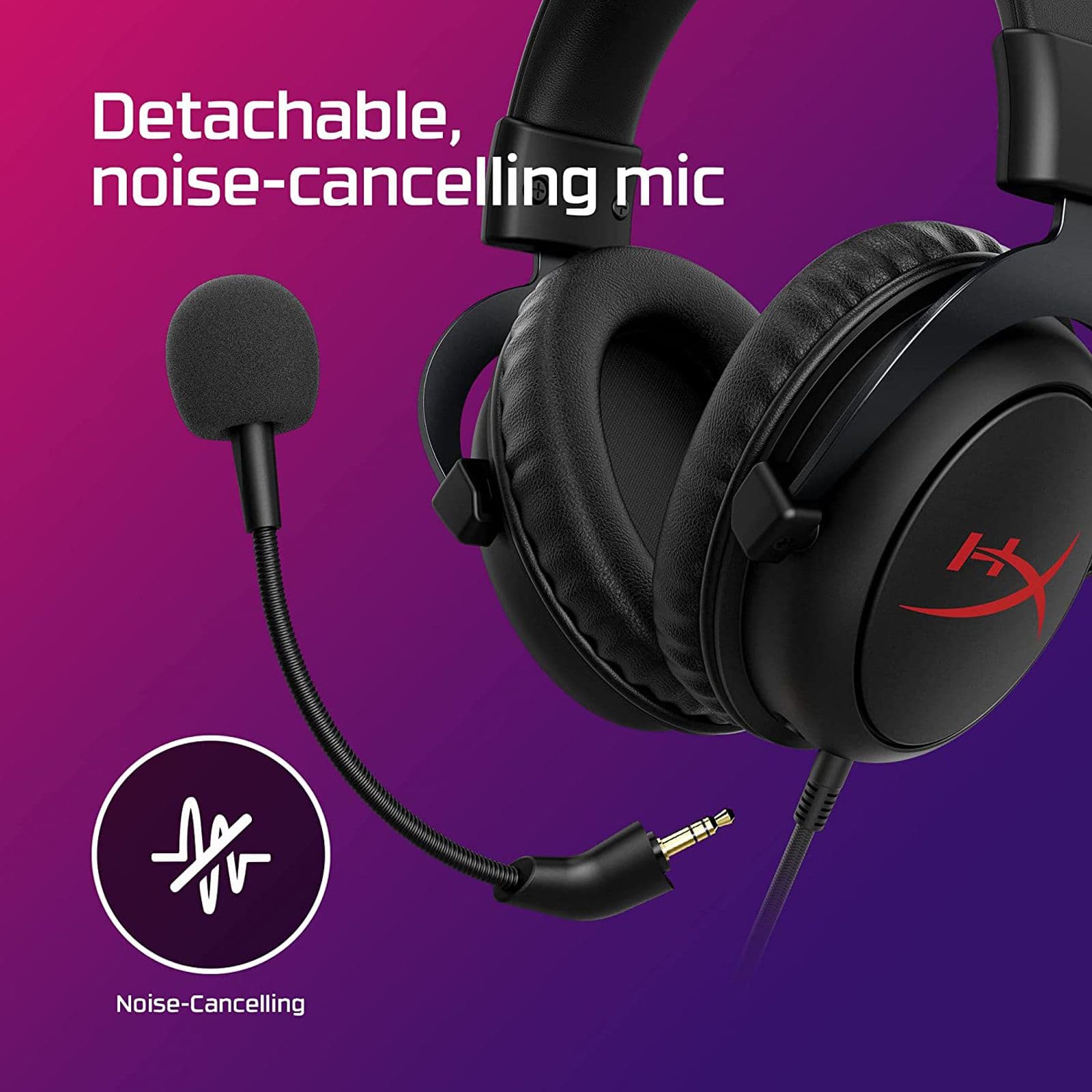 HyperX Cloud Core 4P4F2AA Wired Gaming Headset with Passive Noise Cancellation (20 Hours Battery Life, Over Ear, Black)