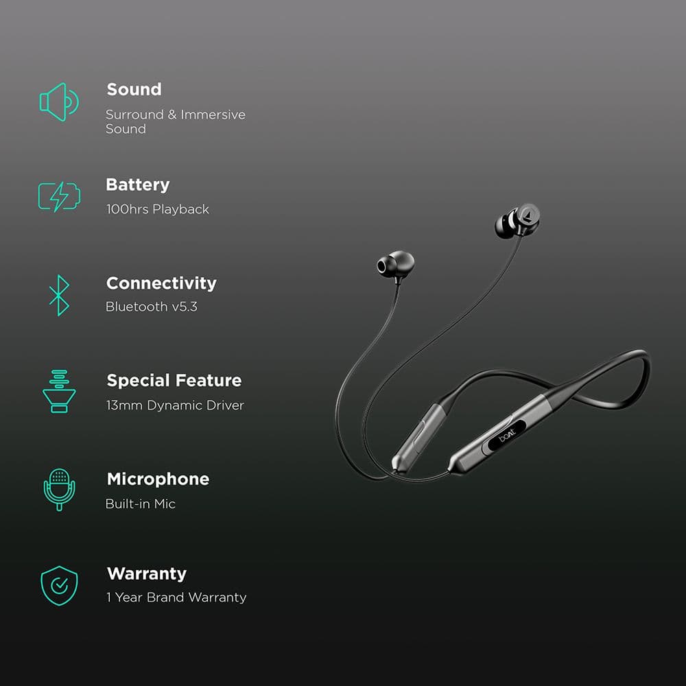 boAt Rockerz 255 Neckband with Active Noise Cancellation (Beast Mode, Raven Black)