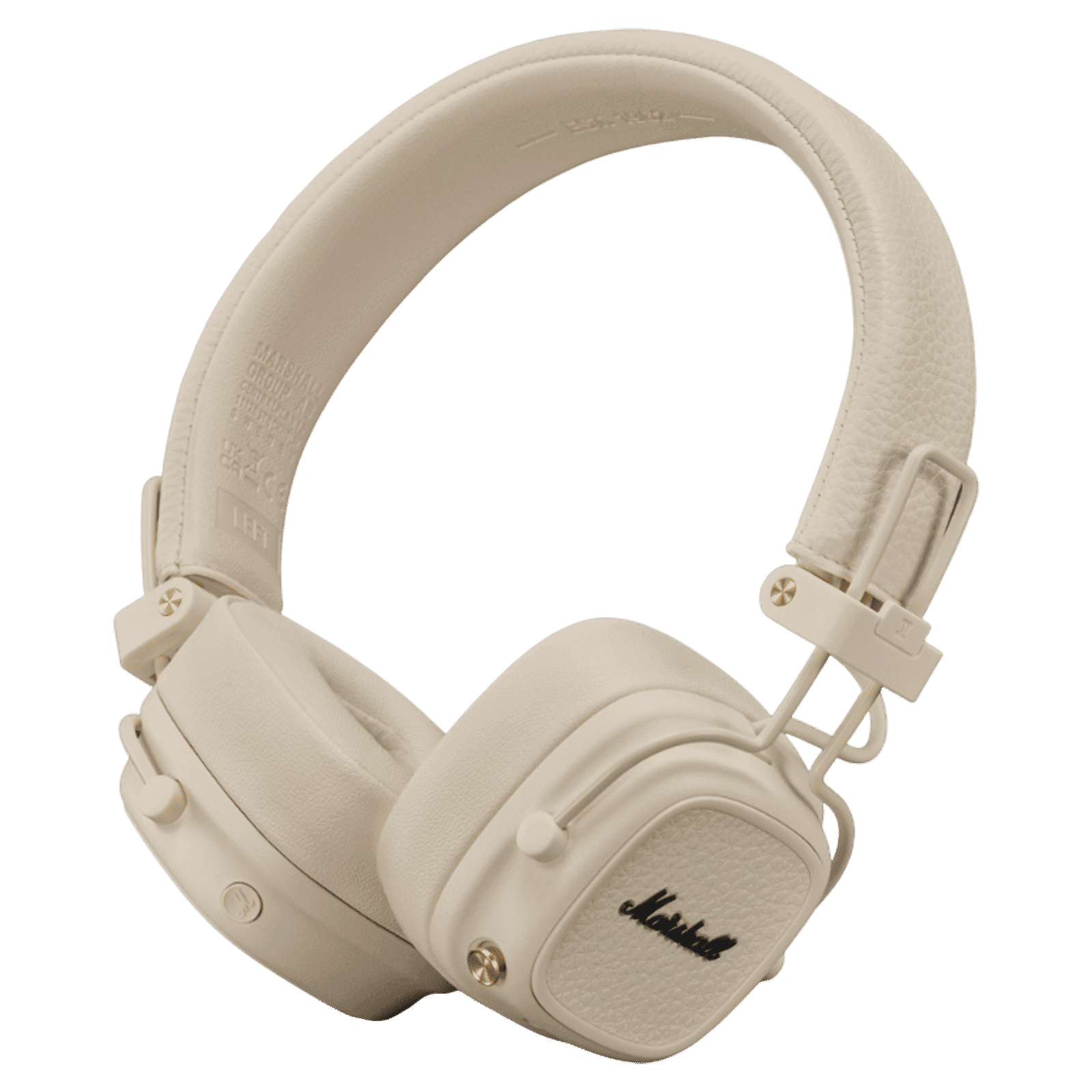 Marshall Major V Bluetooth Headphone with Mic (Upto 100 Hours Playback, On Ear, Cream)