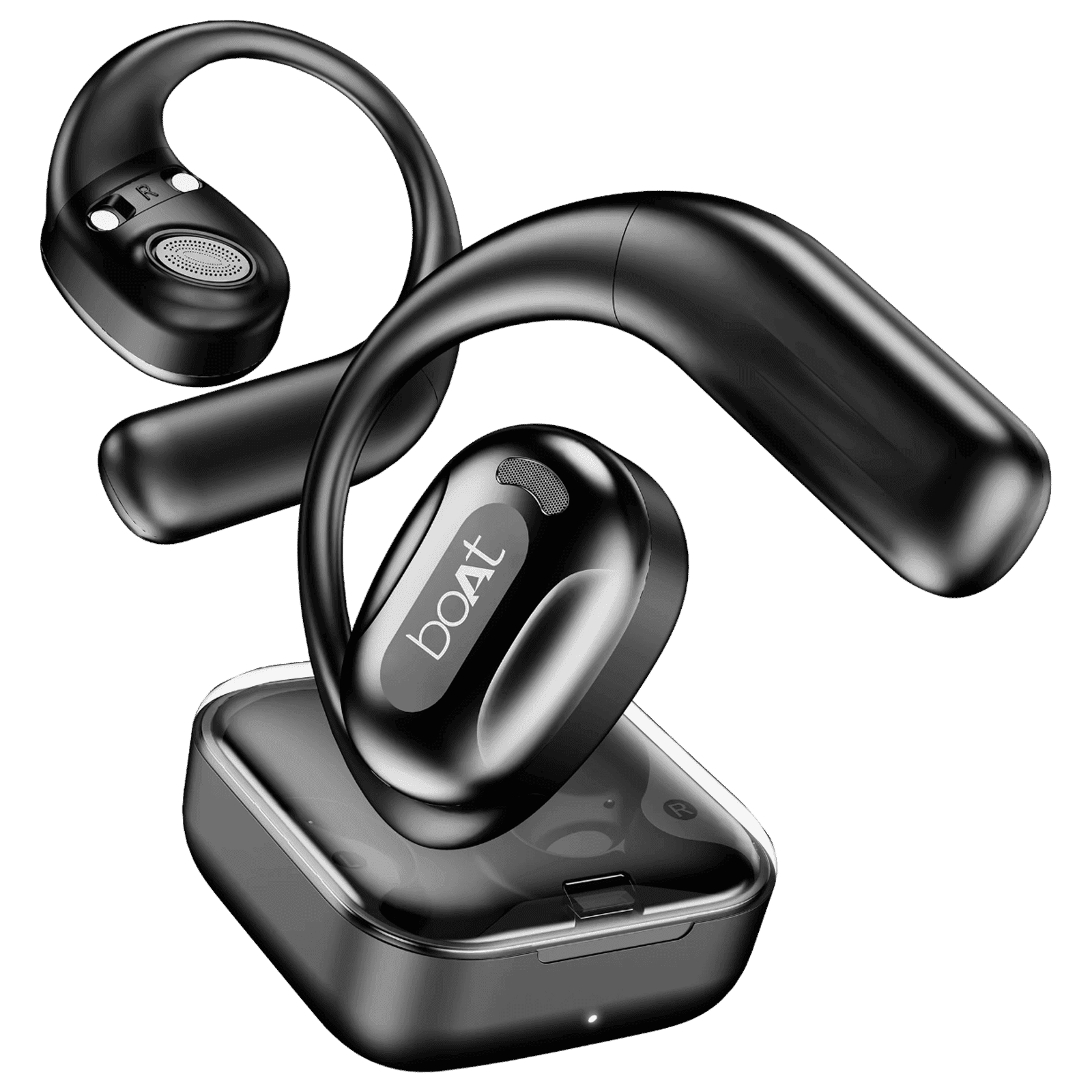 boAt Airdopes ProGear TWS Earbuds (IPX5 Sweat Resistant, Air Conduction Technology, Active Black)