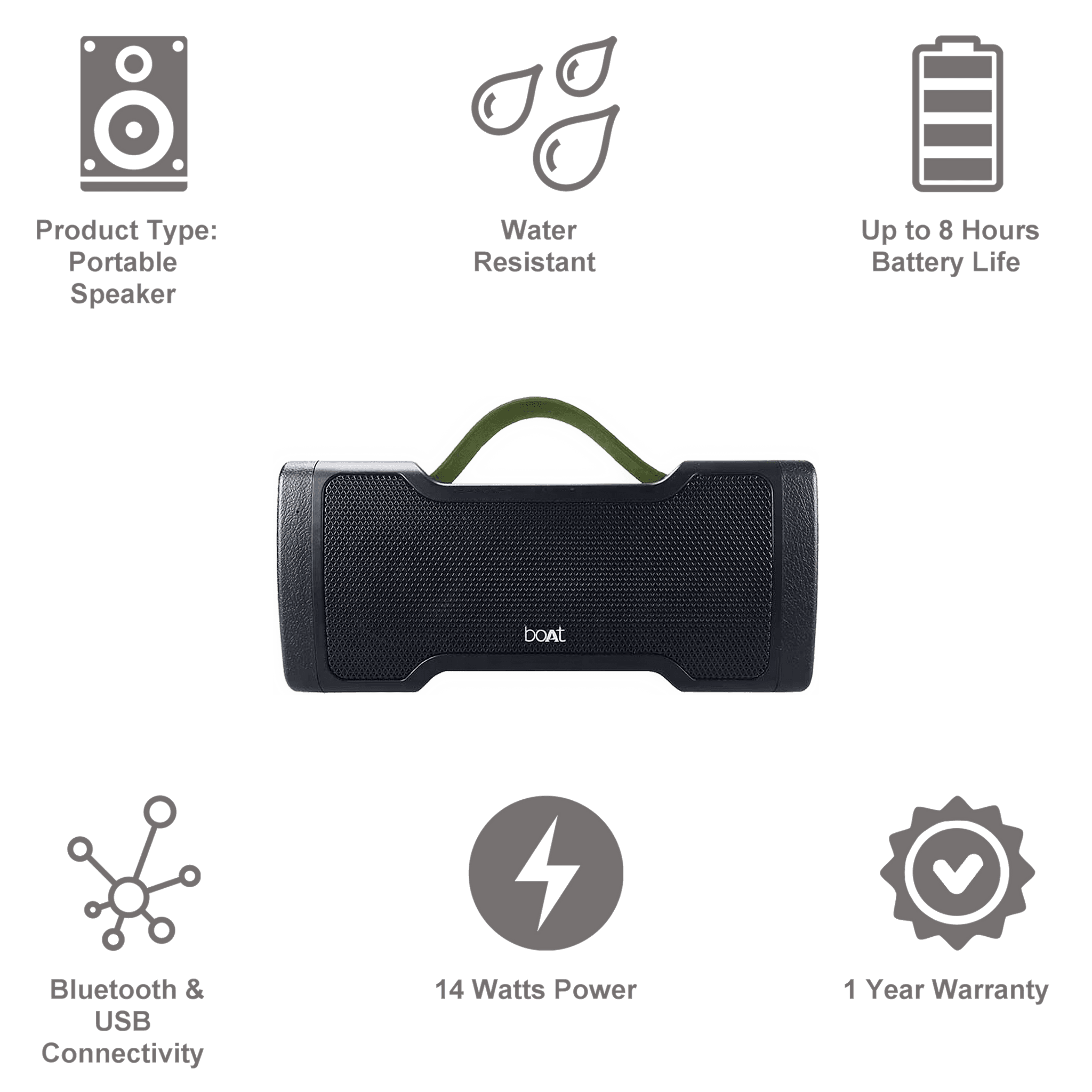 Boat Stone 1000 Bluetooth Speaker (Black) - Price, Specifications & Features