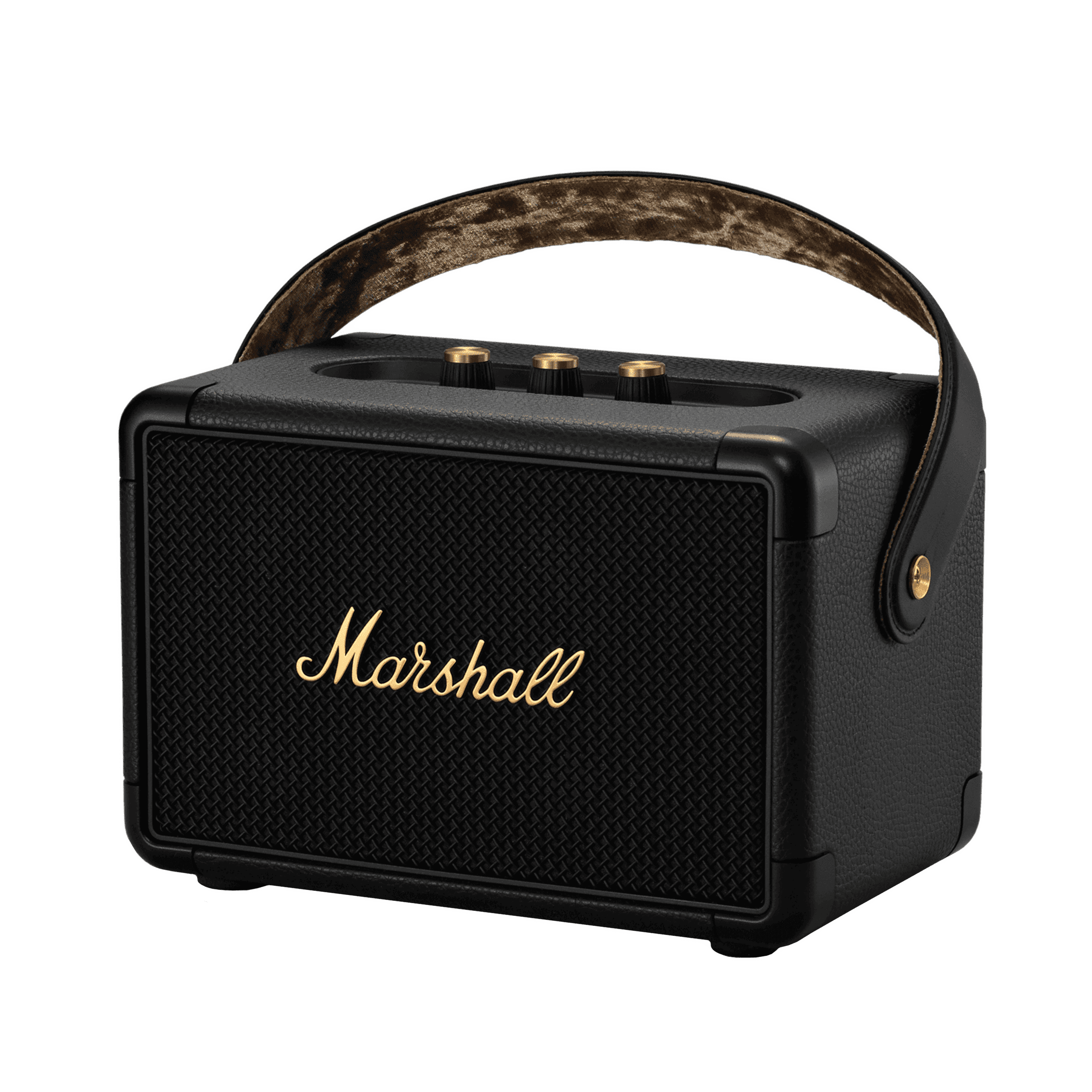 Marshall Kilburn II 36 Watts Portable Bluetooth Speaker (Fast Charging Capability, MS-KLBN2-BLKBR, Black/Brass)