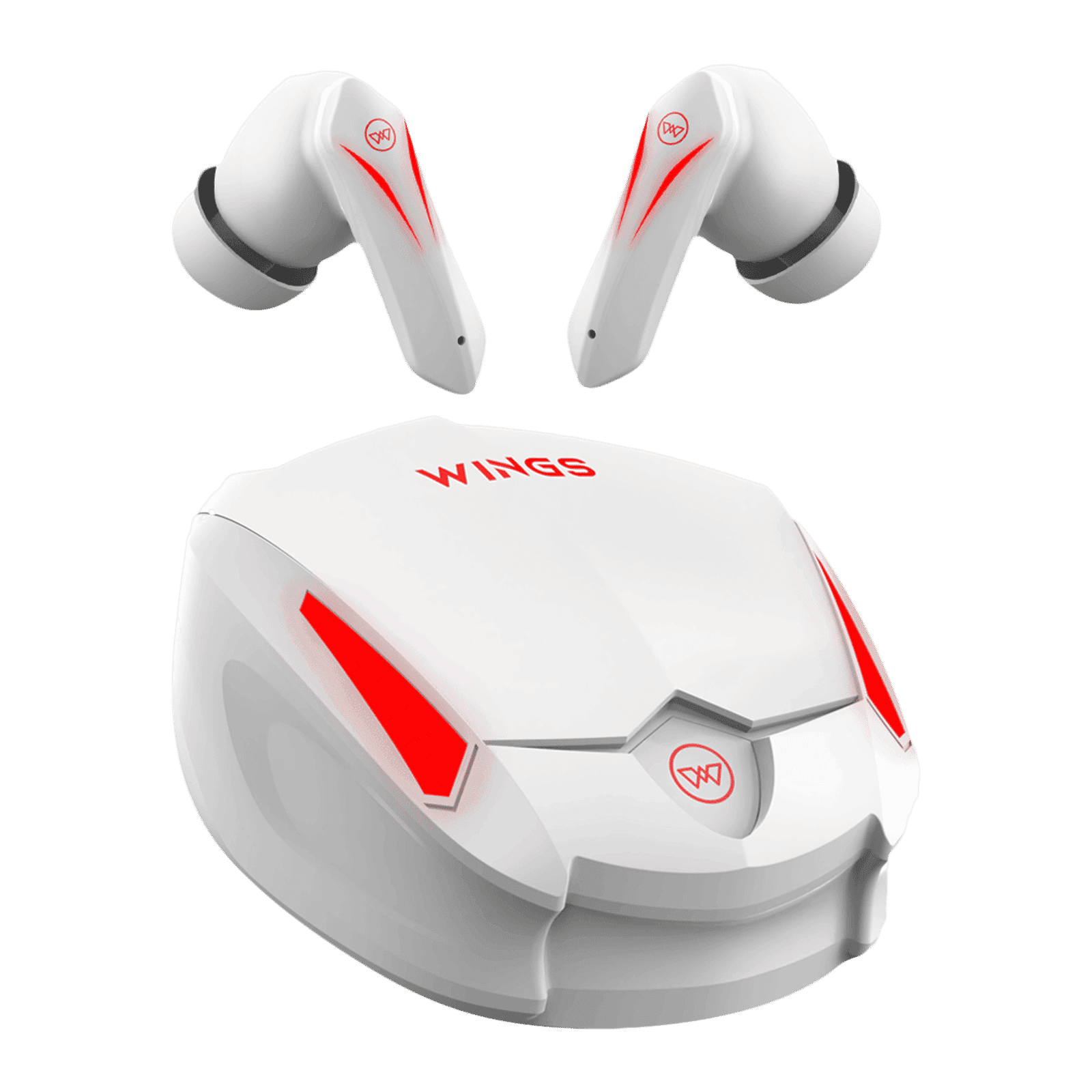 Wings Phantom 550 TWS Earbuds with Environmental Noise Cancellation (IPX5 Water Resistant, Upto 45 Hours Playback, White)