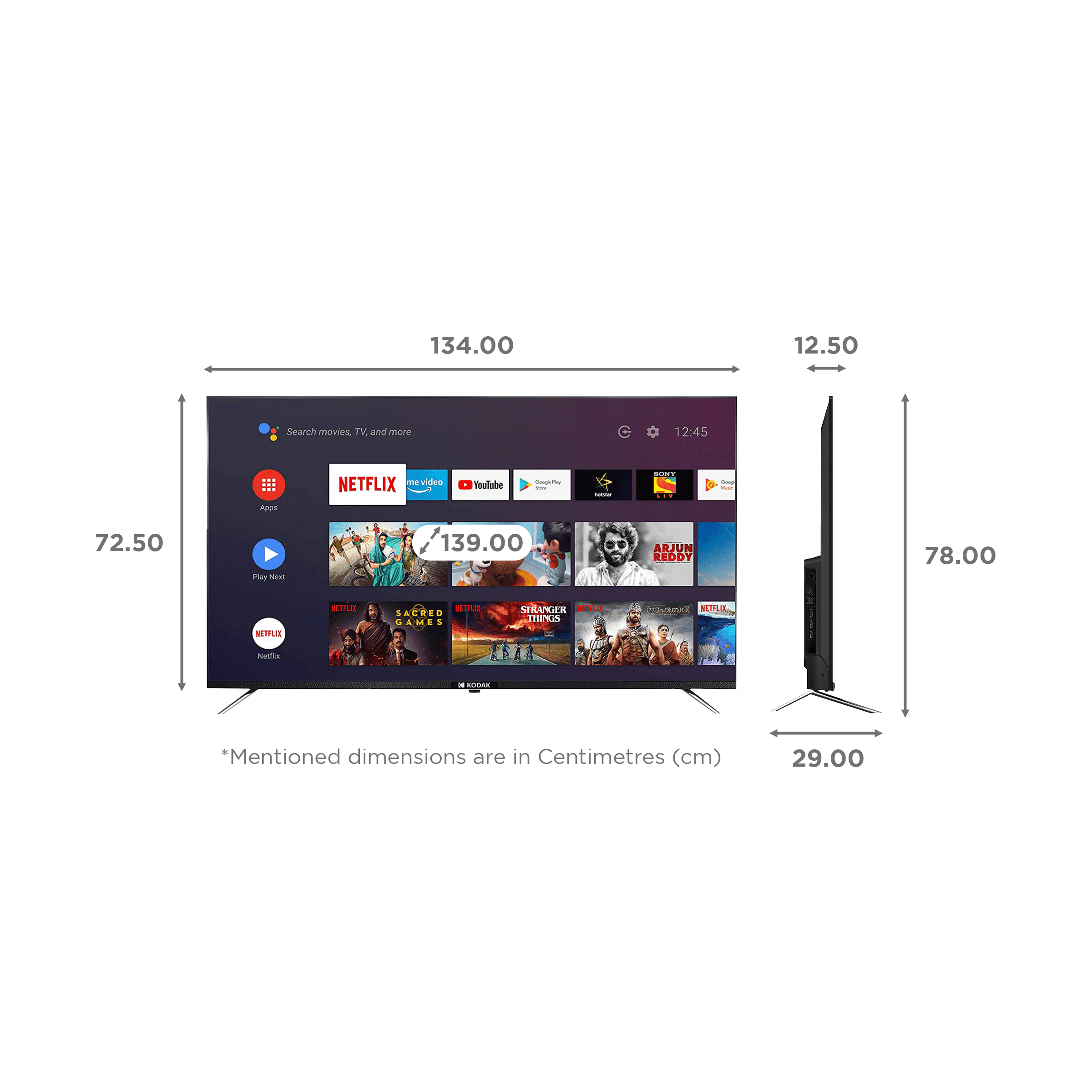 Kodak CA Series 139 cm (55 inch) 4K Ultra HD LED Android TV with Google Assistant (2020 model)