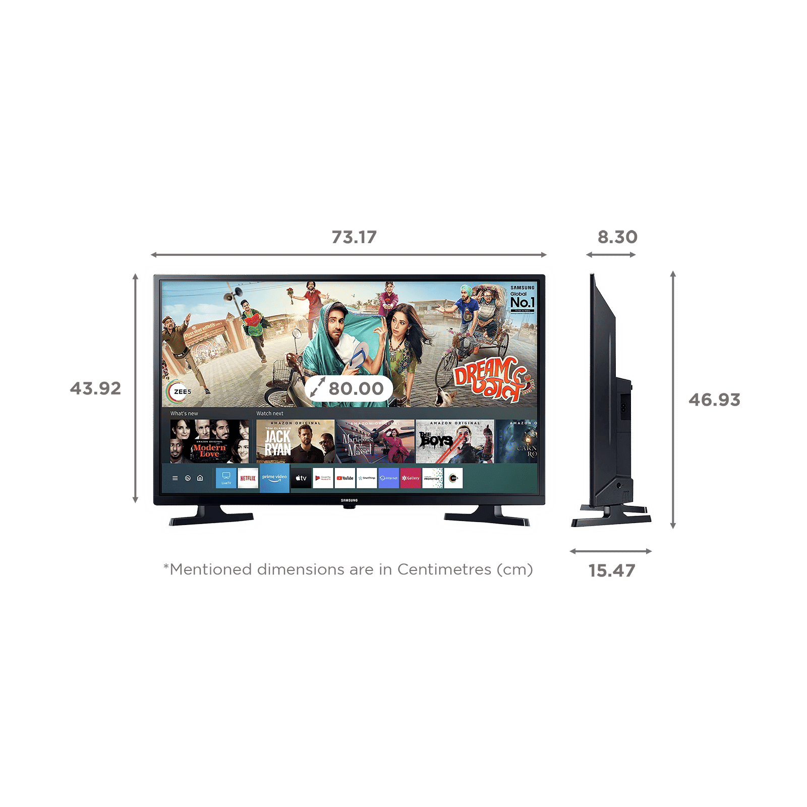 Samsung T4340 80cm (32 Inch) HD Ready LED Smart TV (Dolby Digital Plus with Hyper Real Picture Processor, UA32T4340AKXXL, Glossy Black)