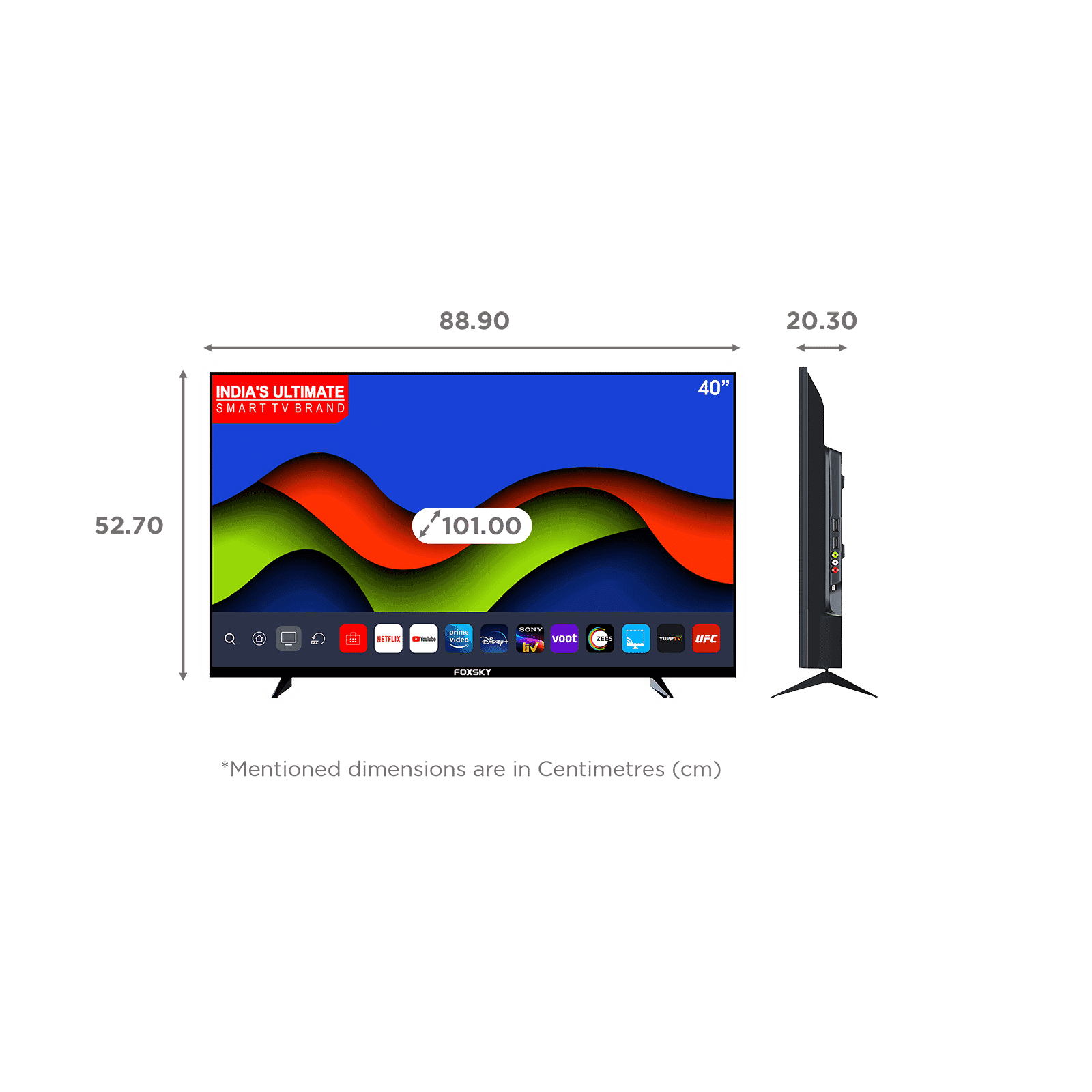 Foxsky 101cm (40 Inches) Full HD LED Android Smart TV (Ultra Bright Display, 40FSFHS, Black)