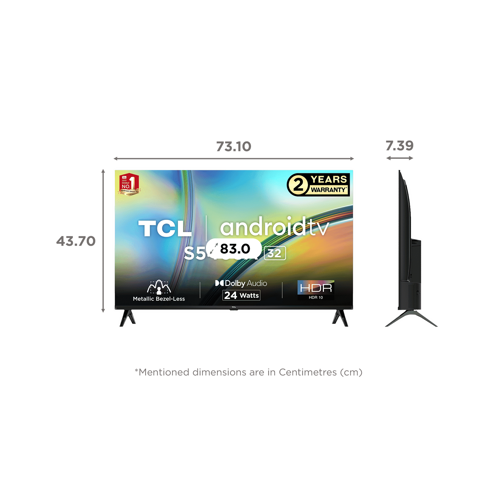 TCL S Series 83 cm (32 inch) HD Ready LED Smart Android TV with HDR 10 Support
