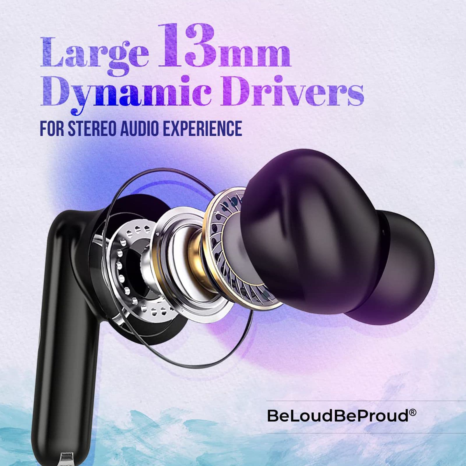 pTron Bassbuds Air 140318669 TWS Earbuds with Passive Noise Cancellation (IPX4 Water Resistant, Touch Control, Black)