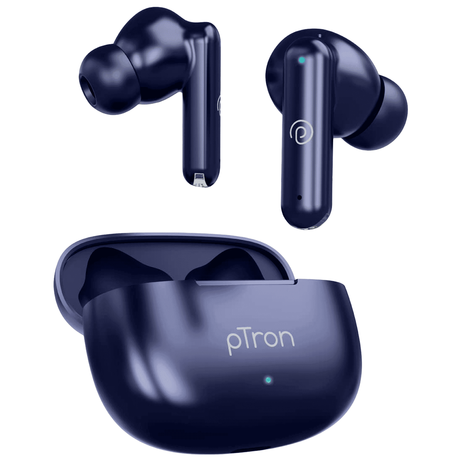 pTron Bassbuds Air 140318670 TWS Earbuds with Passive Noise Cancellation (IPX4 Water Resistant, Touch Control, Blue)