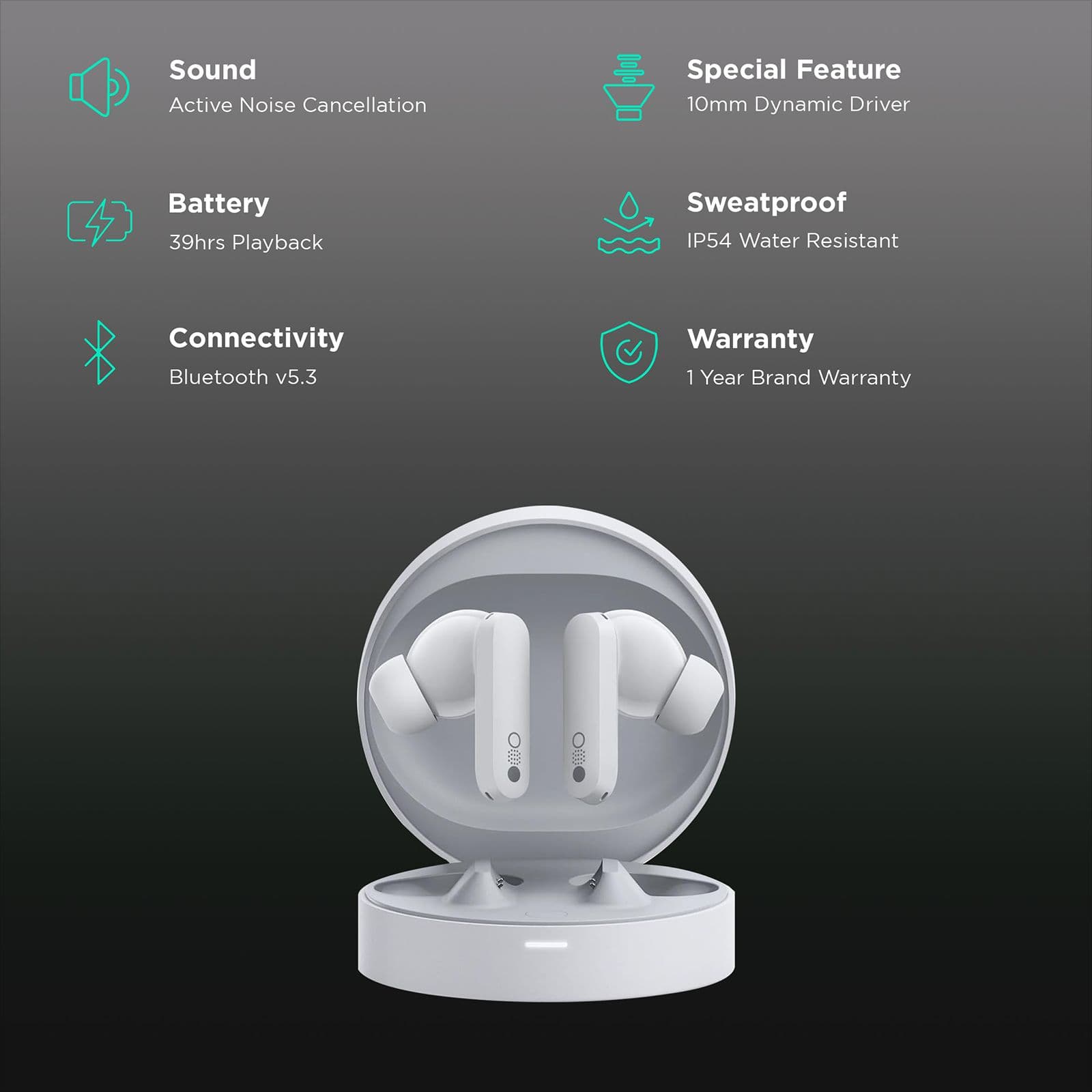 CMF by Nothing Buds Pro TWS Earbuds with Active Noise Cancellation (IP54 Water & Dust Resistant, 39 Hours Playback, Light Grey)