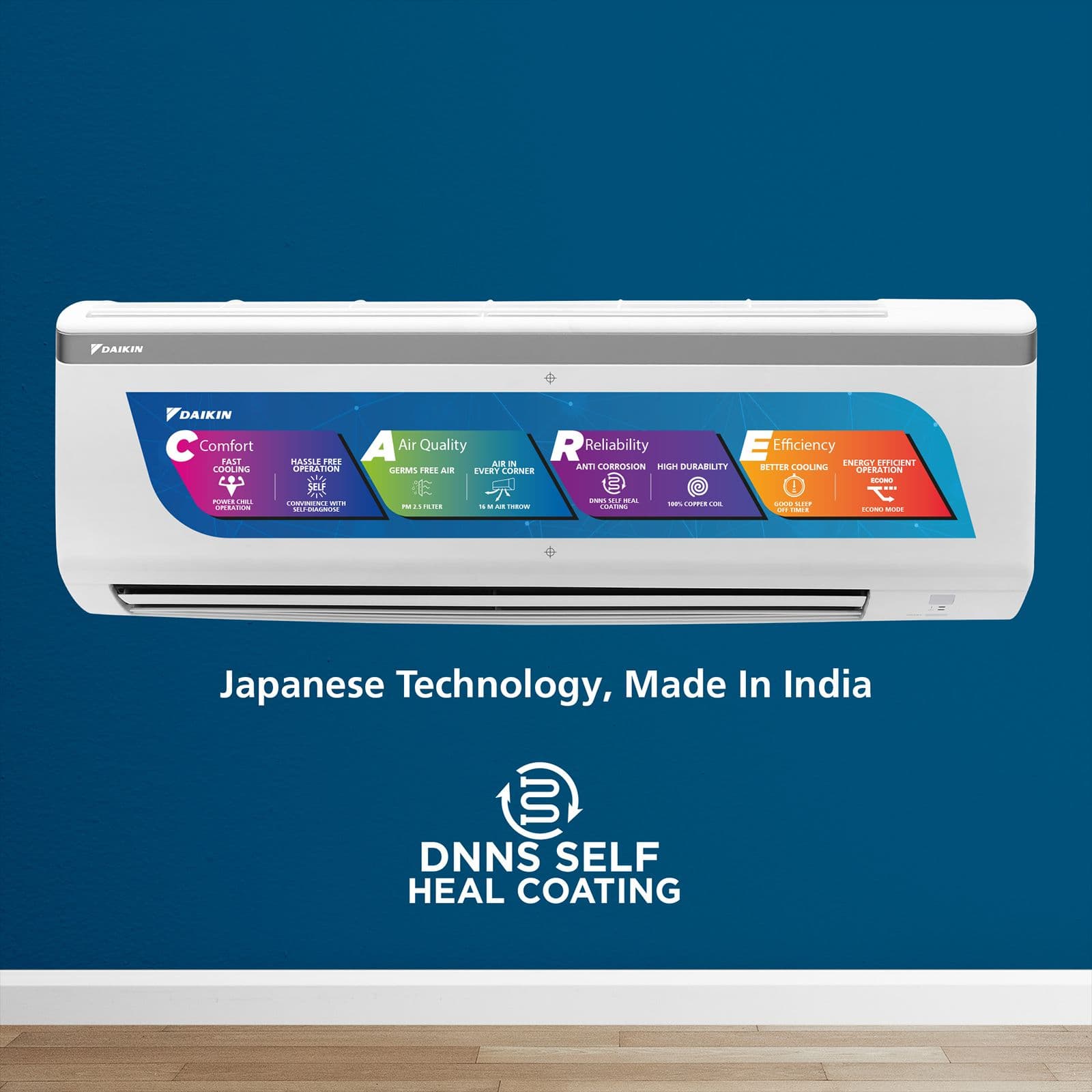 Daikin Standard 1.5 Ton 3 Star Split AC (Copper Condenser, FTL50UV, White)