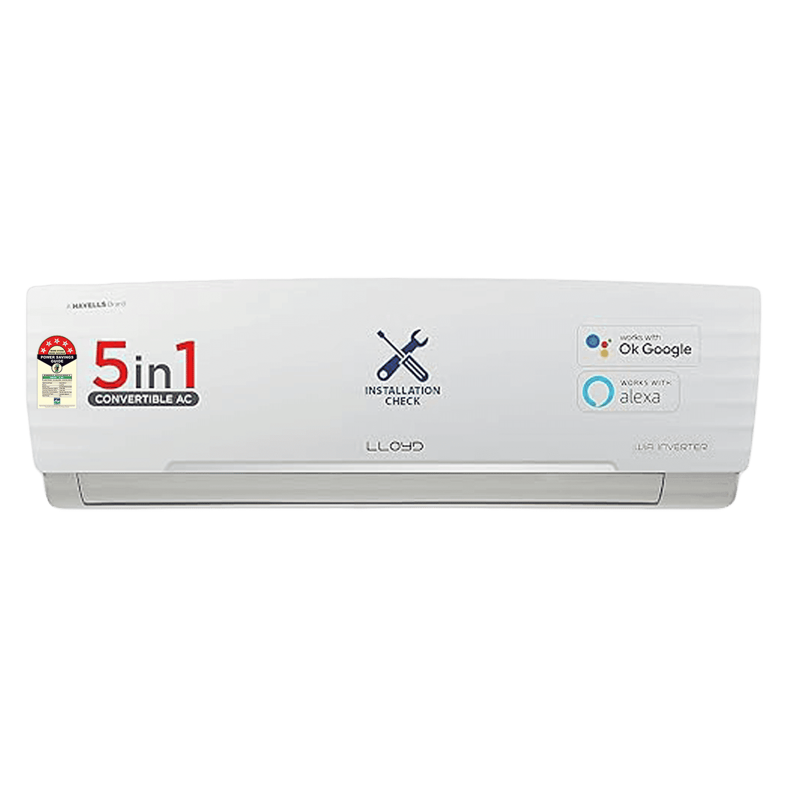 LLOYD Xtreme Series 5 in 1 Convertible 1.5 Ton 5 Star Inverter Split Smart AC with Anti Viral Dust Filter (2024 Model, Copper Condenser, GLS18V5FWCXV)