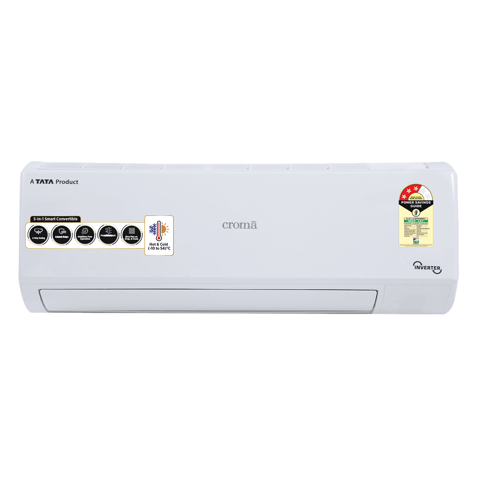 Croma 5 in 1 Convertible 1.5 Ton 3 Star Hot and Cold Split AC with PM 2.5 Filter (2024 Model, Copper Condenser, CRLAH18IND170266)