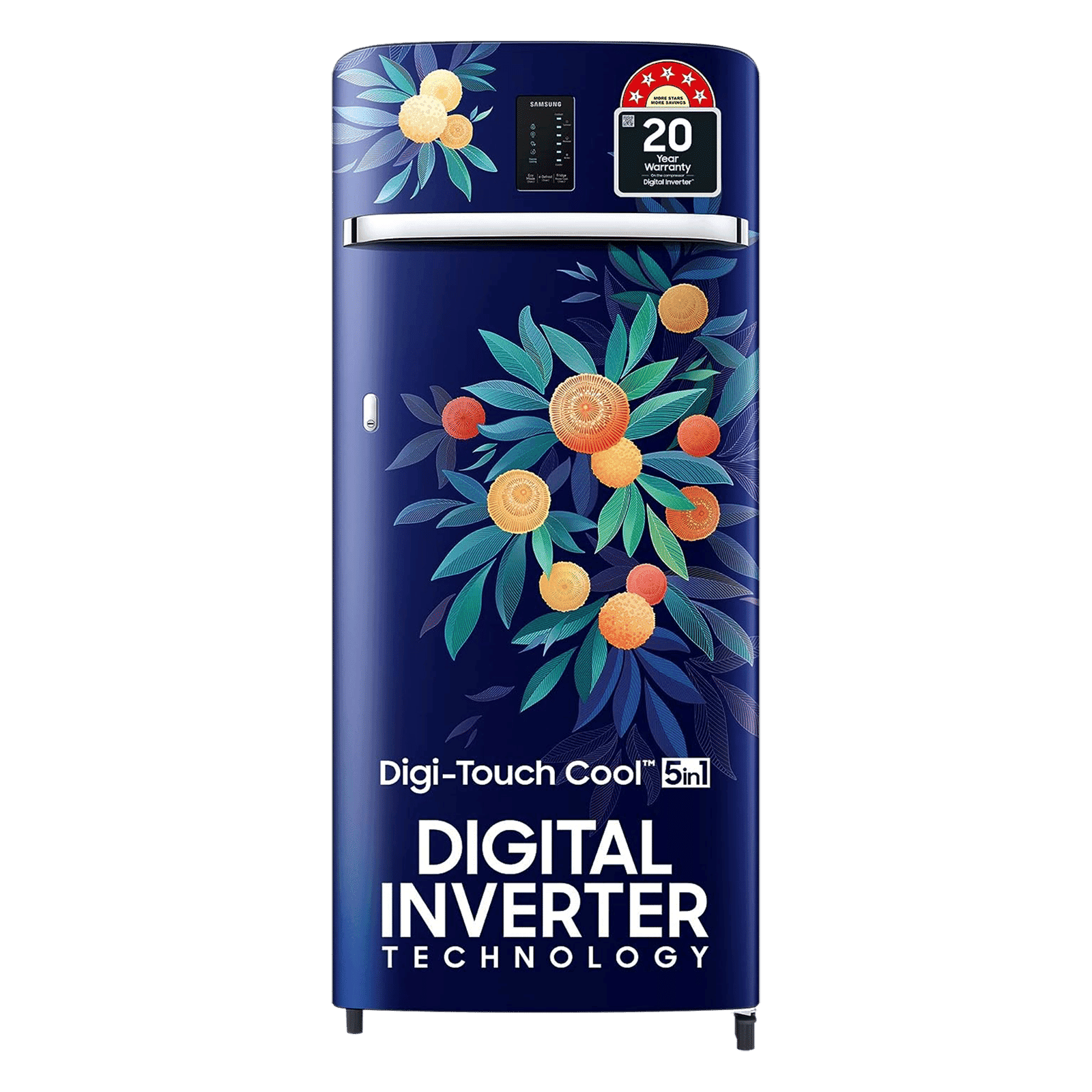 SAMSUNG 215 Litres 5 Star Direct Cool Single Door Refrigerator with Digi-Touch Cool (RR23C2E35NK/HL, Orange Blossom Blue)