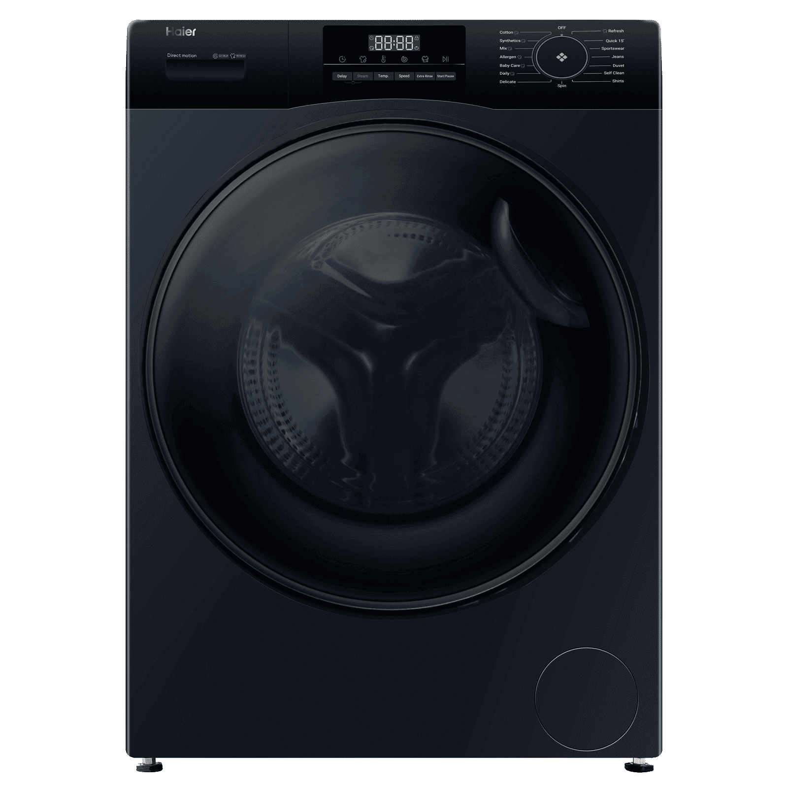 Haier 9 kg 5 Star Fully Automatic Front Load Washing Machine (929, HW90-DM14929ECBK, Anti Bacterial Technology, Black)