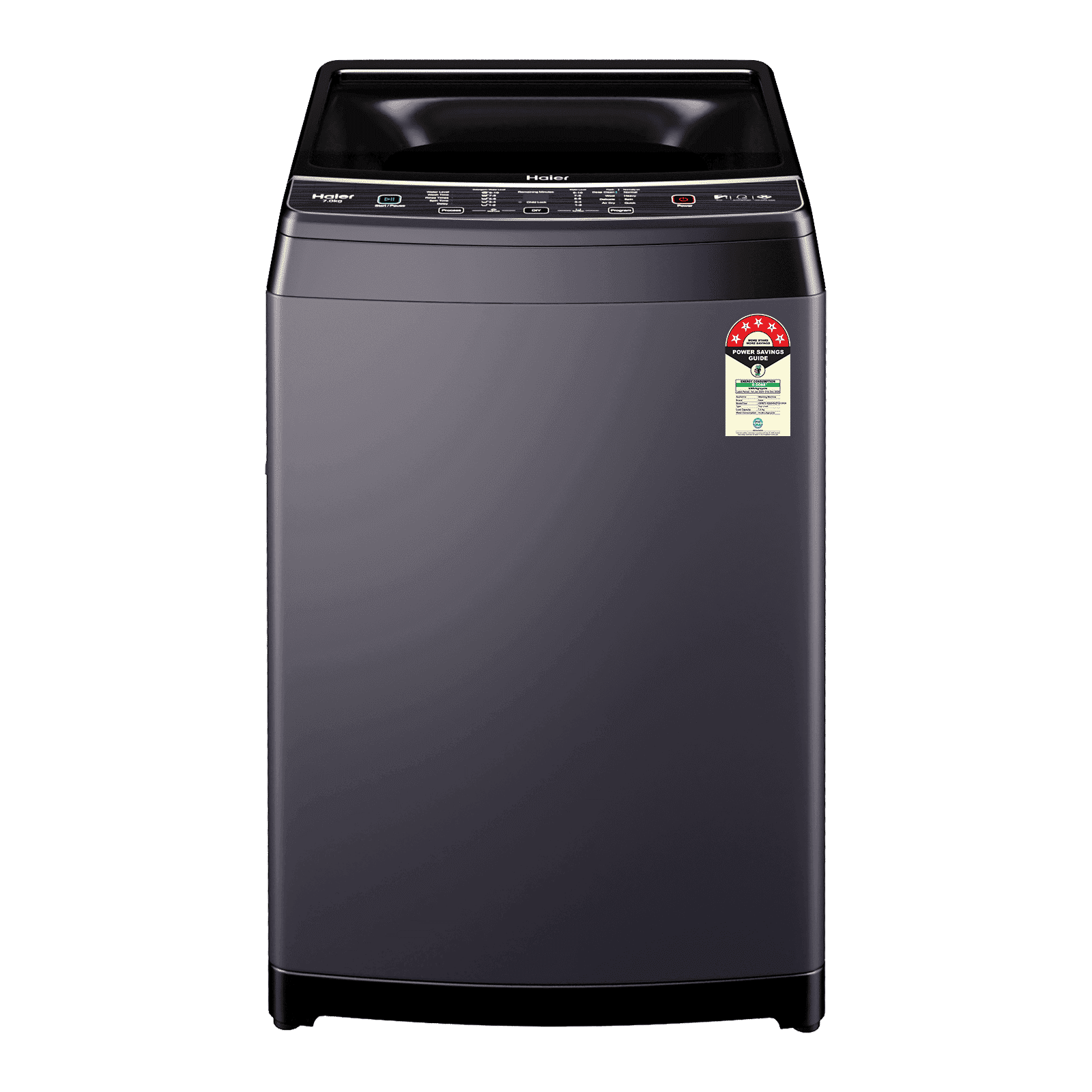 Haier 7 kg 5 Star Fully Automatic Top Load Washing Machine (826, HWM70-826BKNZPN1, Digital Display, Black)