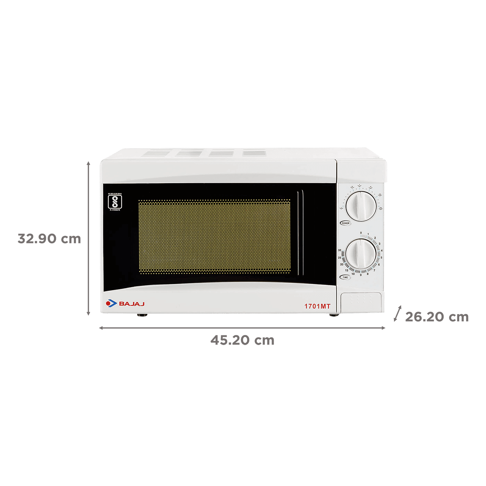 Bajaj 17 Litres Solo Microwave Oven (5 Power Level, 1701 MT, White)