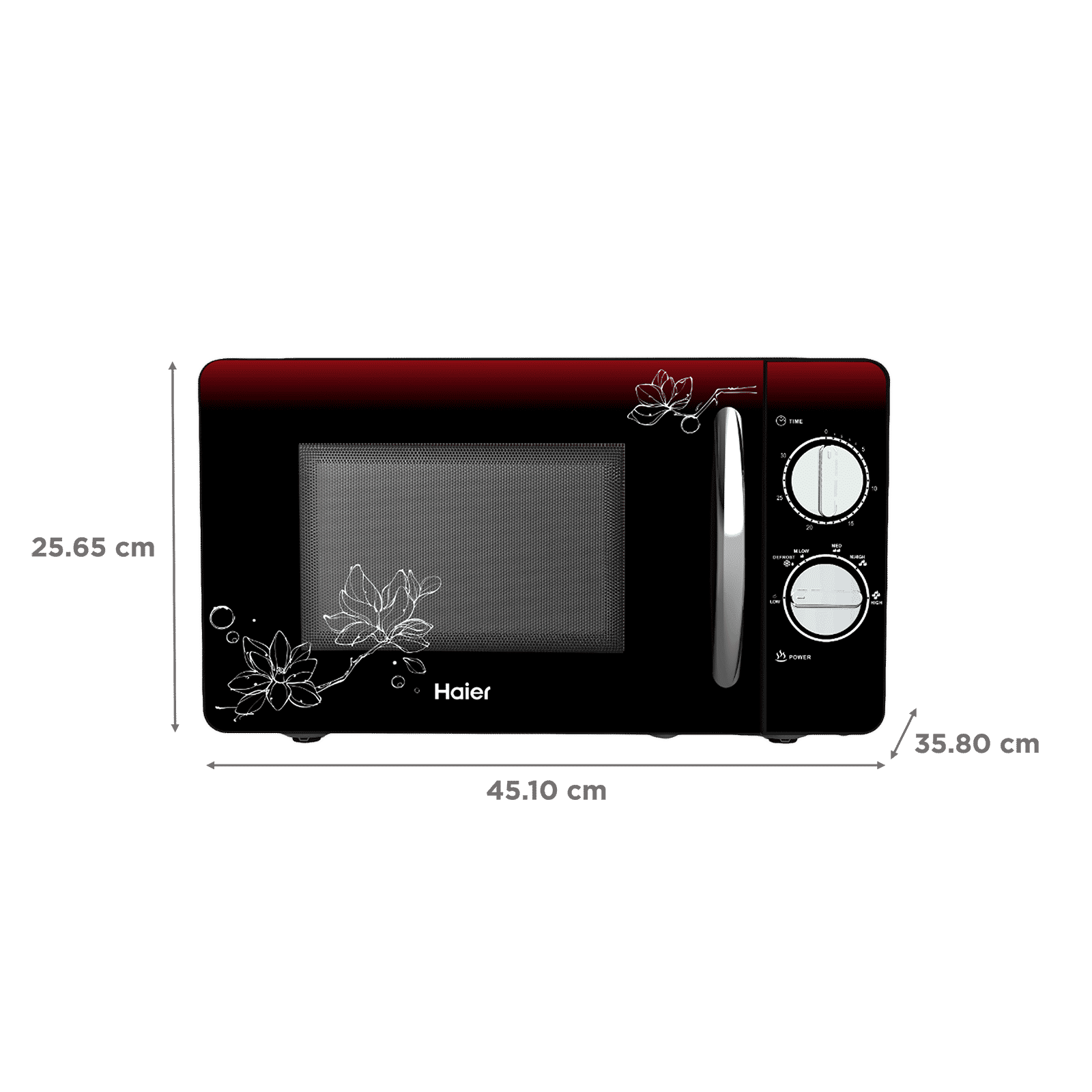 Haier HIL2001MFPH 20L Solo Microwave Oven with Painted Cold Roll Steel Cavity (Black)