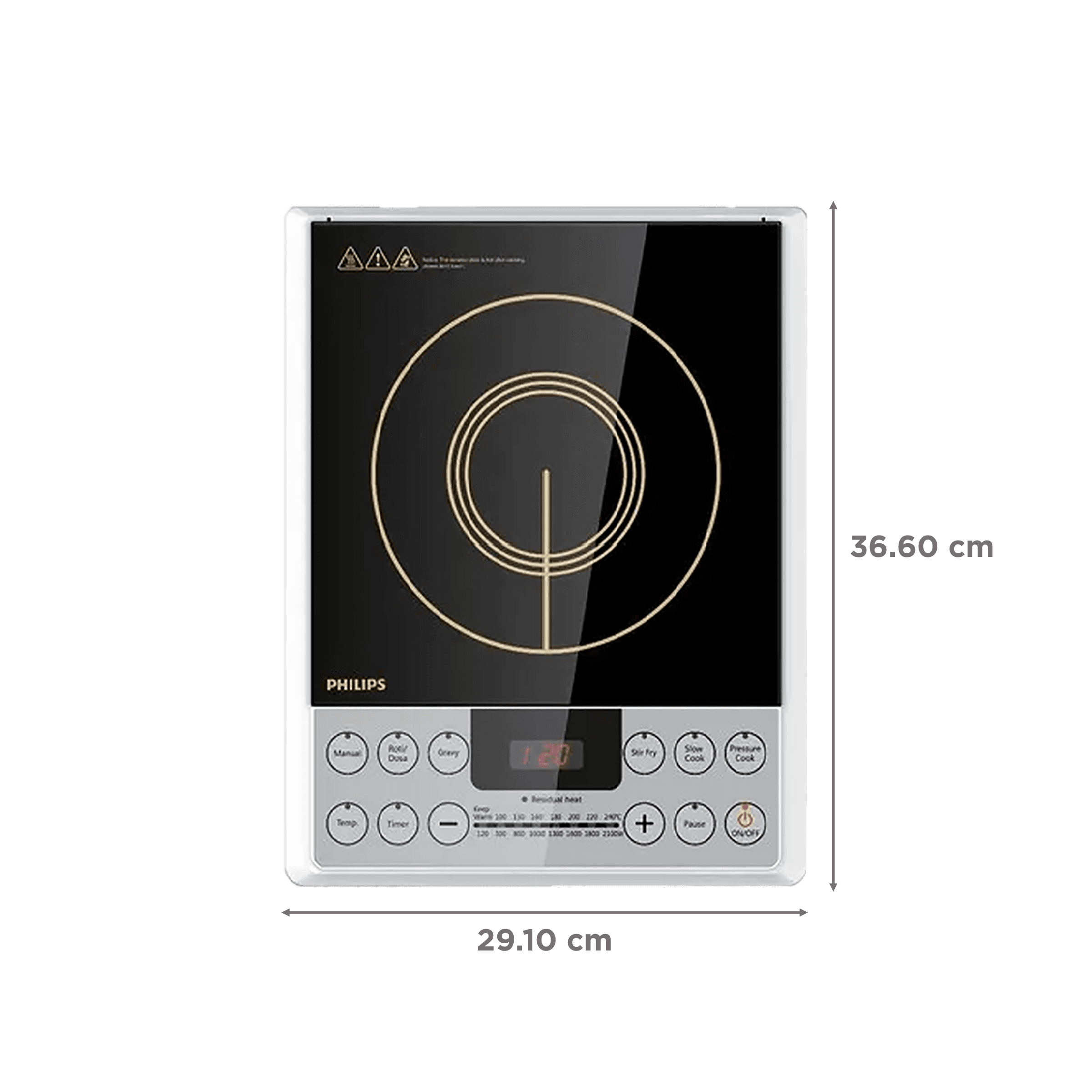 Philips Viva Collection 1 Burner 2100 Watts Induction Cooktop (Auto-Off Function, HD4929/01, Black)