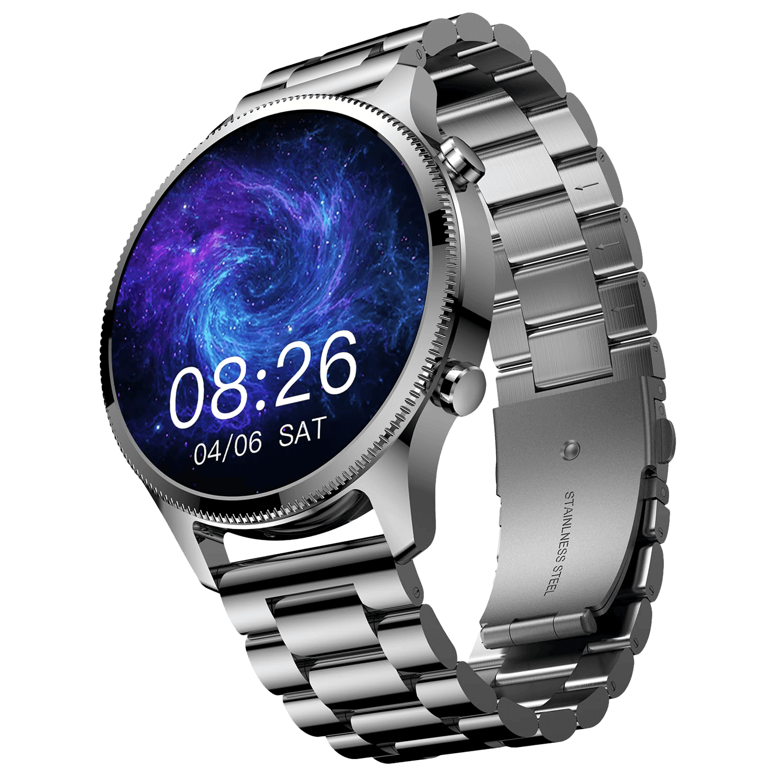 noise NoiseFit Halo Plus Smartwatch with Bluetooth Calling (37.08mm AMOLED Display, IP68 Water Resistant, Elite Silver Strap)