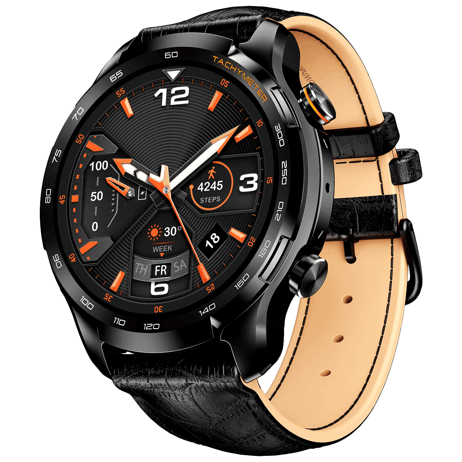 boAt Lunar Pro LTE Bluetooth+4G SIM Android OS Wristphone (35.3mm AMOLED Display, In-built GPS, Black Strap)