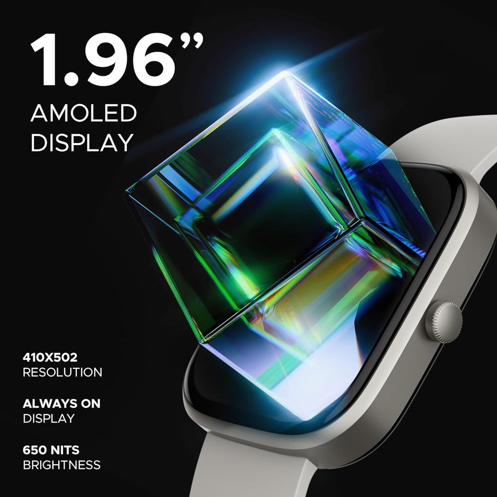 boAt Ultima Prism Smartwatch with Bluetooth Calling (49.78mm AMOLED Display, IP67 Water Resistant, Warm Grey Strap)