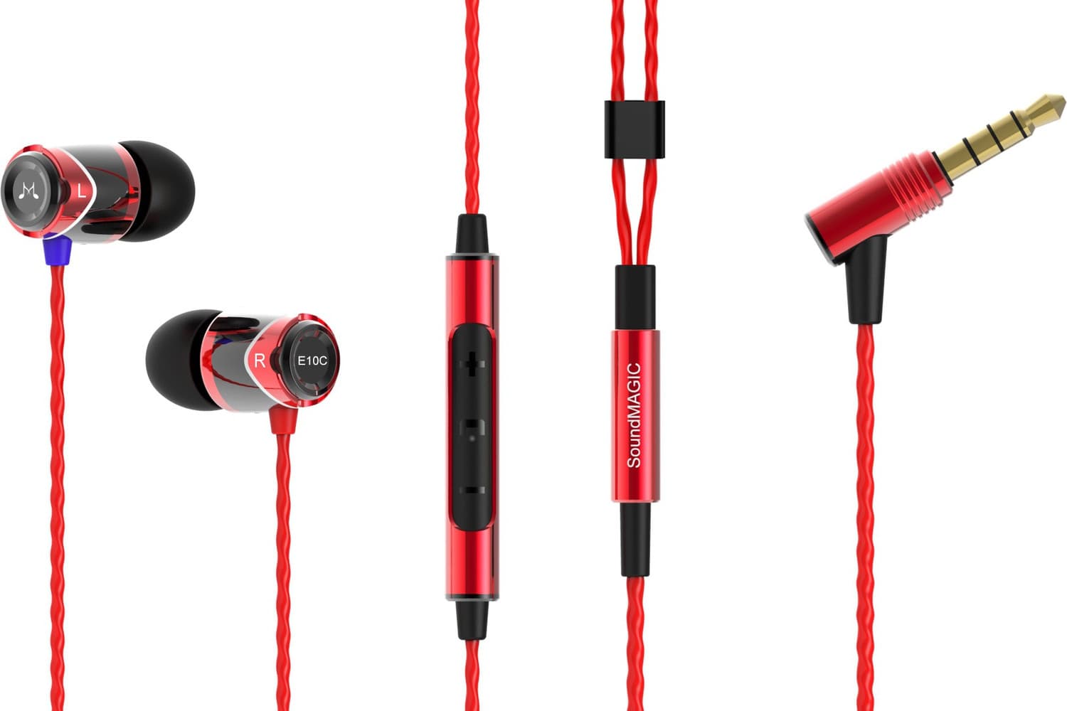 SoundMAGIC E10C Wired Headset (Red Black, In the Ear)