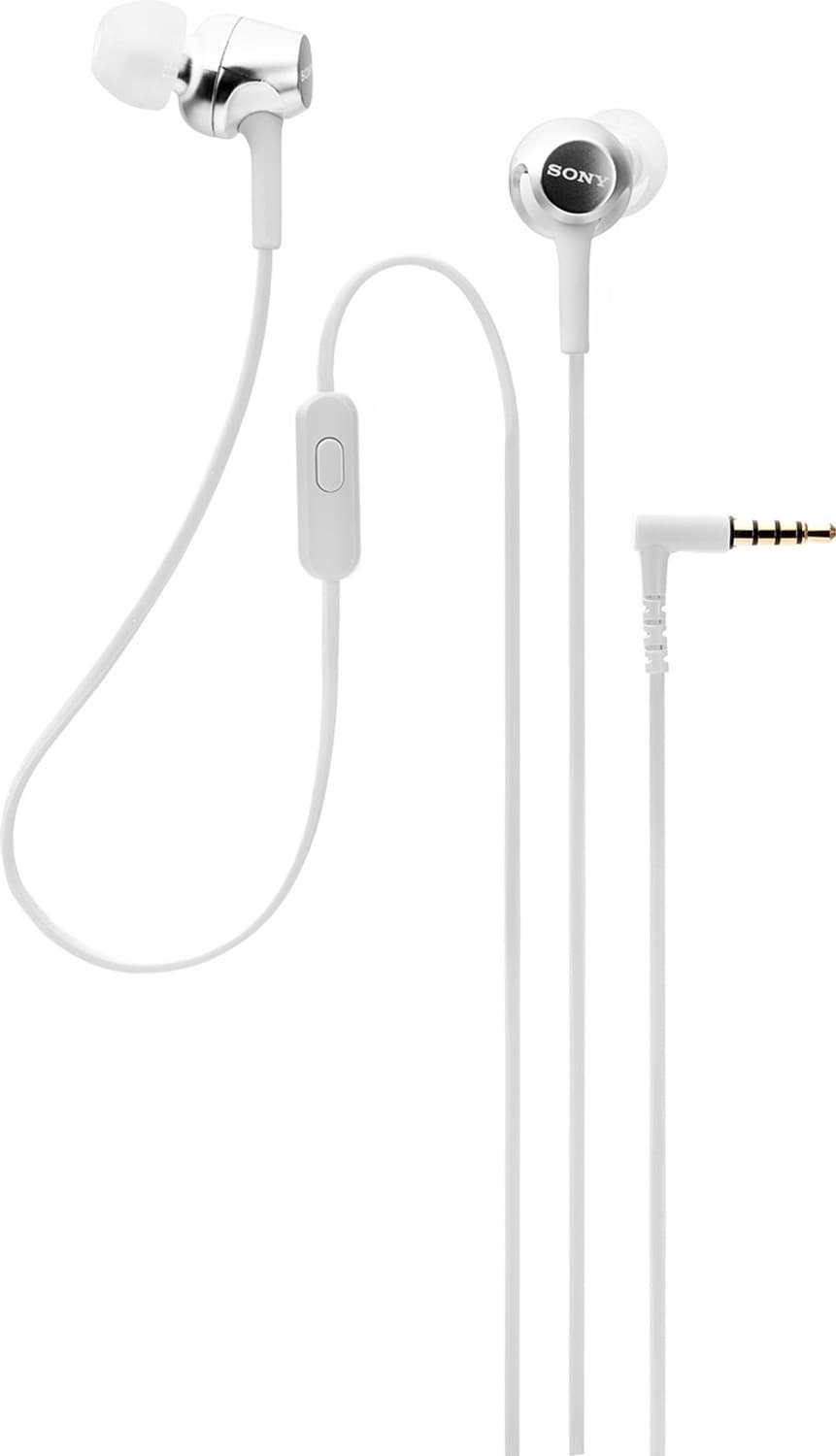 SONY EX155 Wired Headset (White, In the Ear)