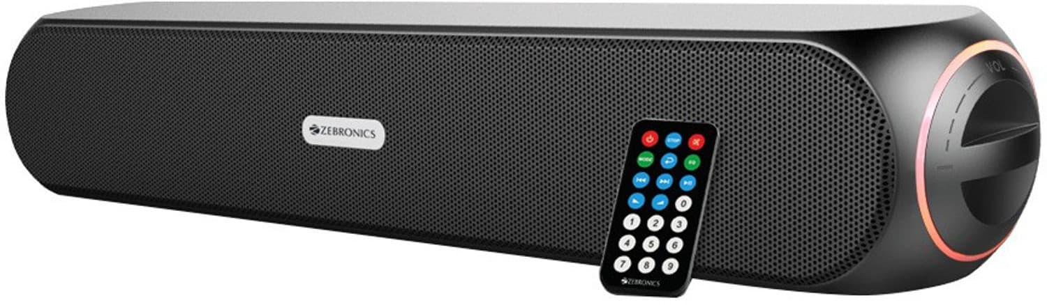 ZEBRONICS WonderBar Portable Mobile/Tablet Speaker (Black, Stereo Channel)