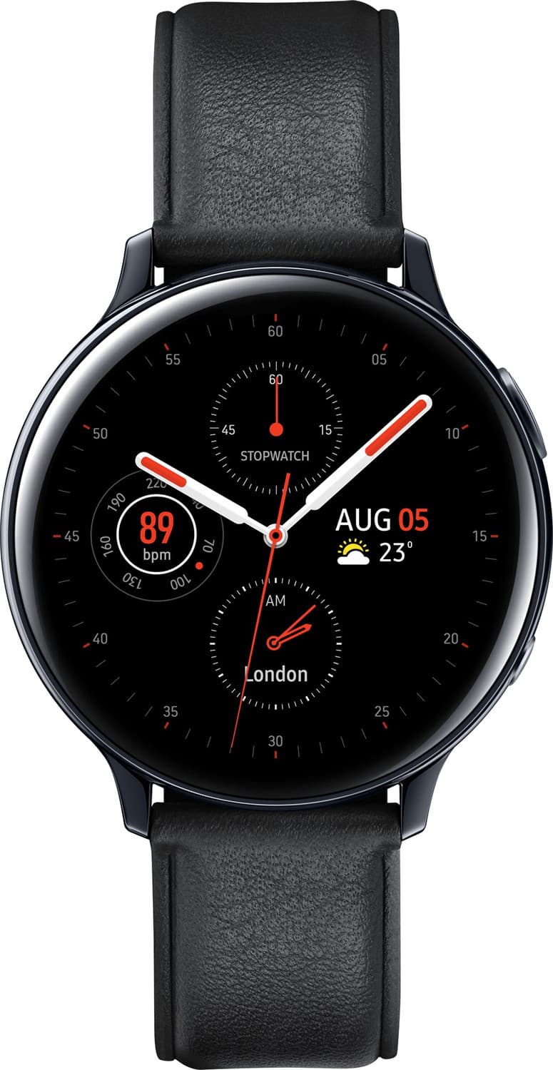 SAMSUNG Galaxy Watch Active 2 Steel Smartwatch (Black Strap, Regular)