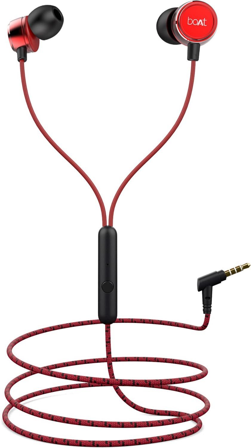 boAt BassHeads 172 Wired Headset (Raging Red, In the Ear)