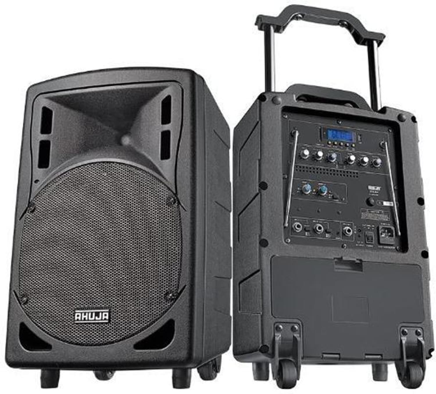 Ahuja BTA-660 with 2 wireless mic Bluetooth, USB, Recording & Battery backup 40 W Bluetooth Tower Speaker (Black, Mono Channel)