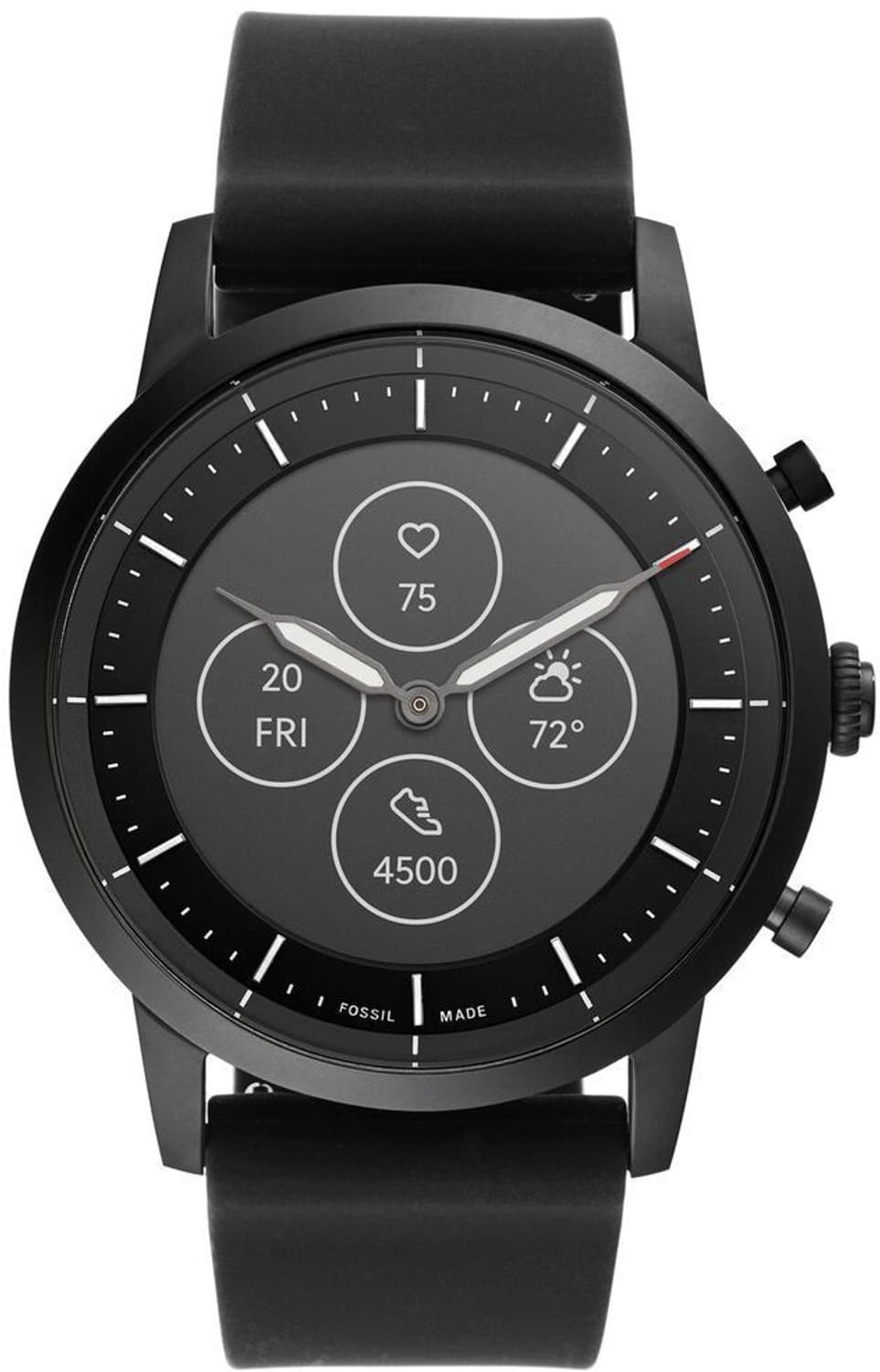 FOSSIL Collider Hybrid HR Smartwatch Smartwatch (Black Strap, Regular)