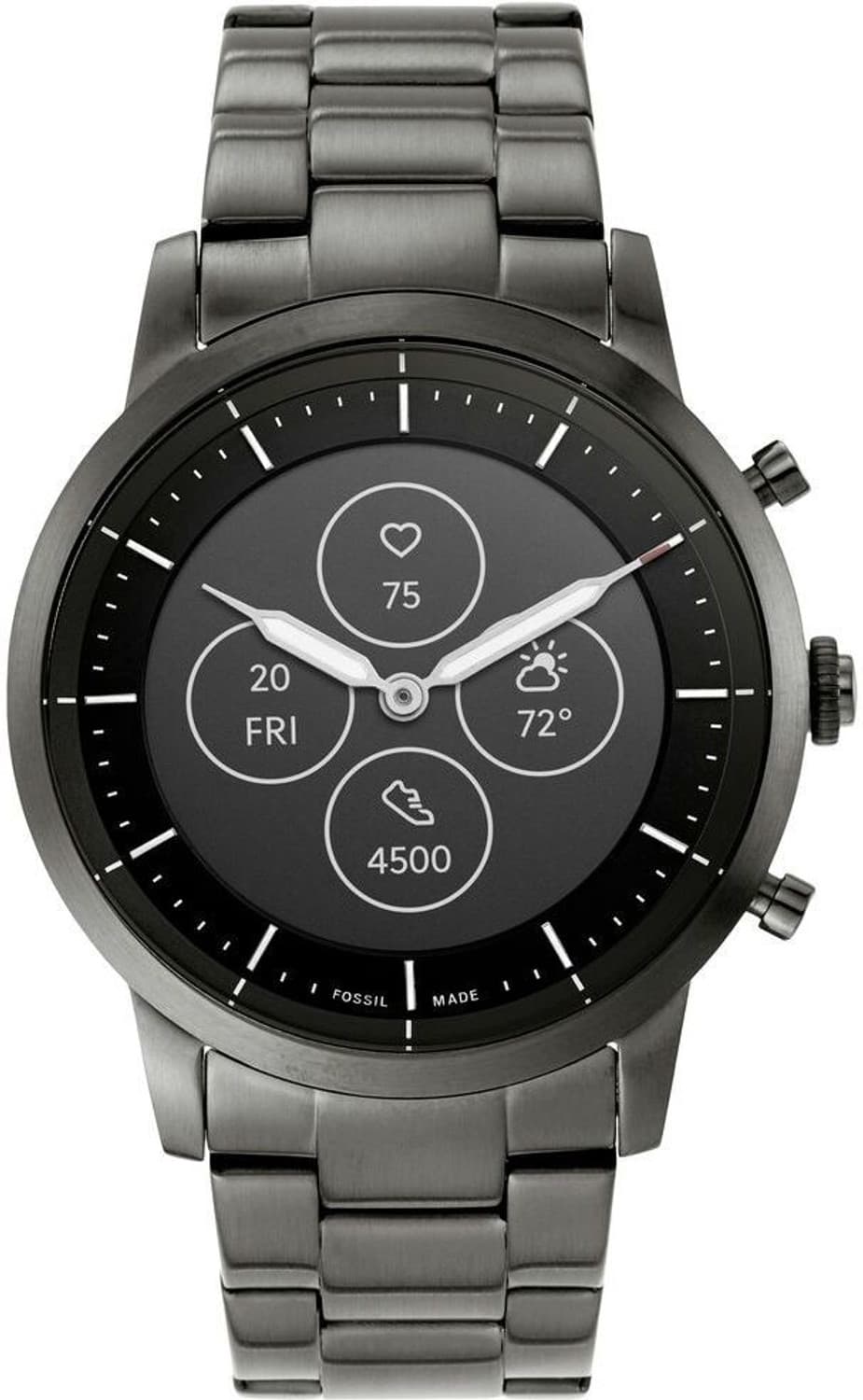FOSSIL Collider Hybrid HR Smartwatch Smartwatch (Grey Strap, Regular)