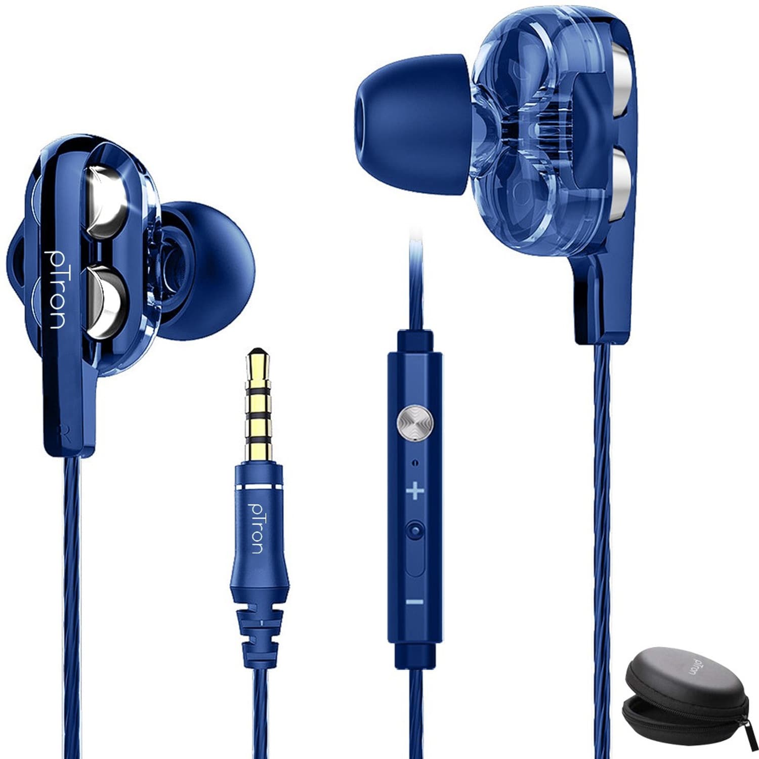 PTron Boom Pro Wired Headset (Dark Blue, In the Ear)