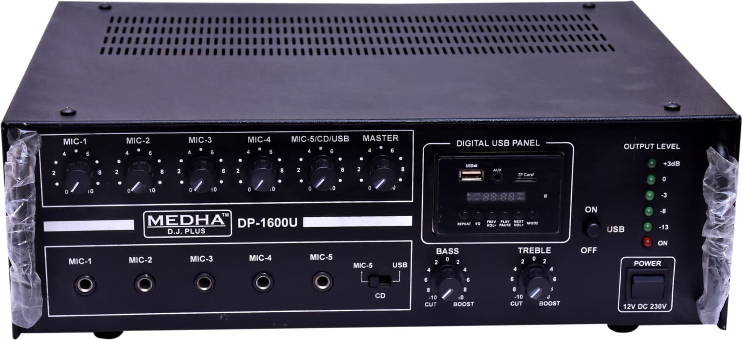 MEDHA D.J. PLUS Professional 160 Watt P.A. Amplifier With Digital Media Player 160 W AV Power Amplifier