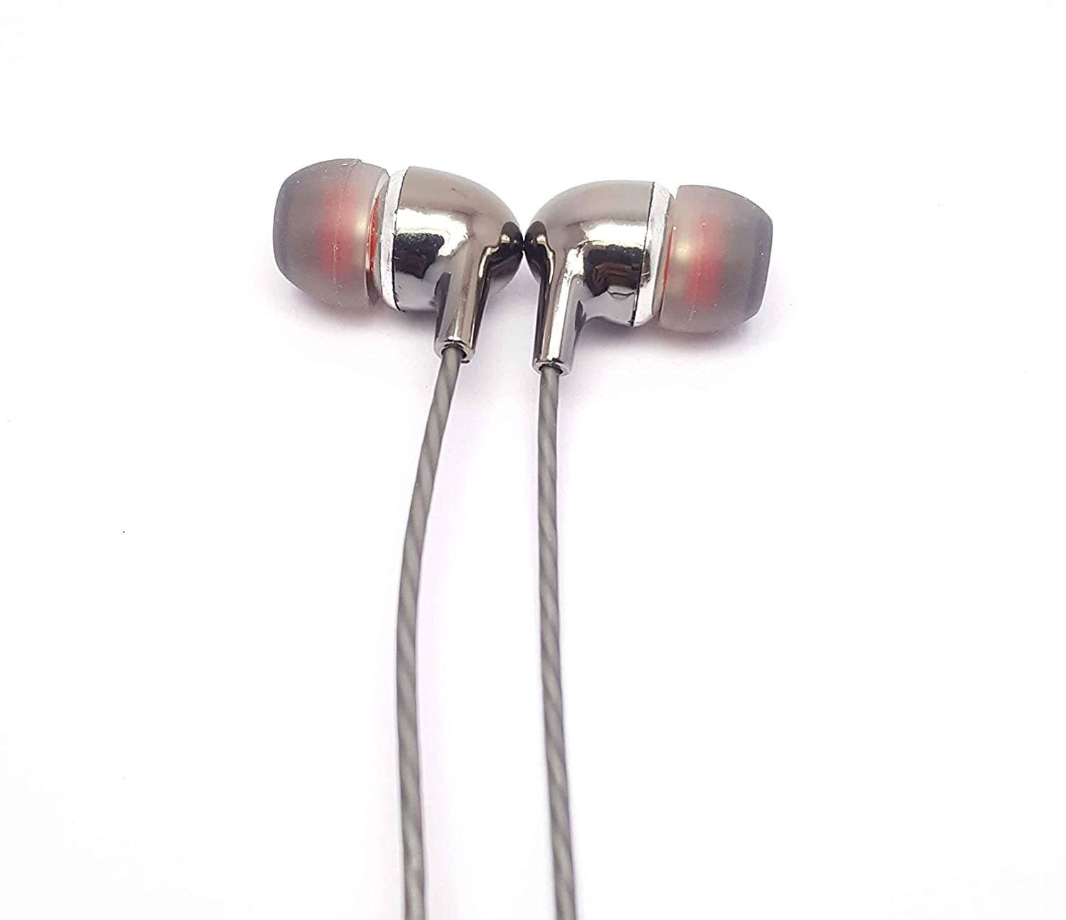 KDM M8 Earphone with mic Wired Headset (Grey, In the Ear)