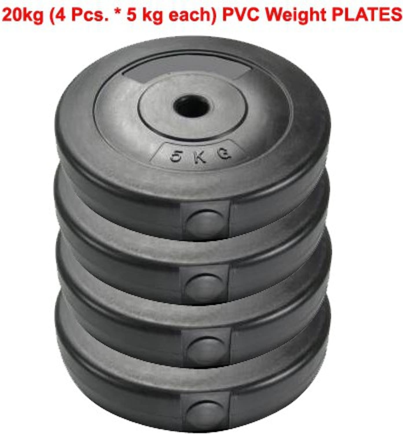 L'AVENIR FITNESS 20kg (5kg * 4pcs.) PVC Weight Lifting Black Weight Plate