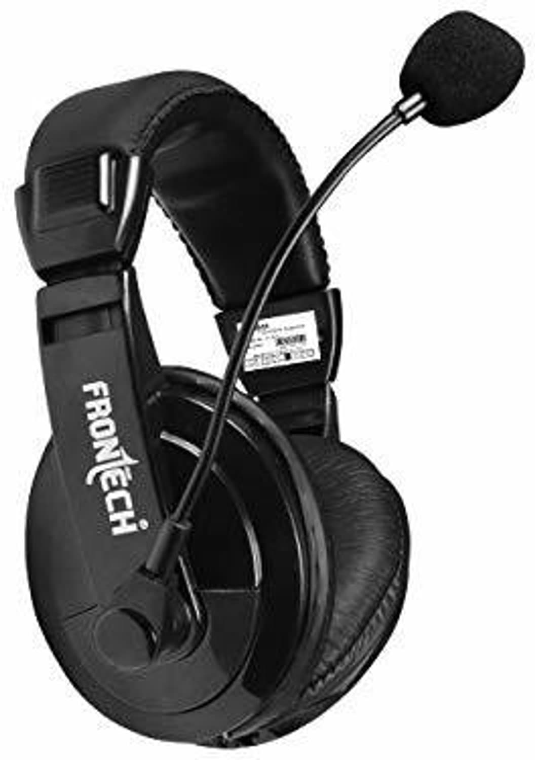 Frontech 3442 Headphone 0750 with Mic & Splitter Set - for Game Lover Wired Gaming Headset (Black, On the Ear)