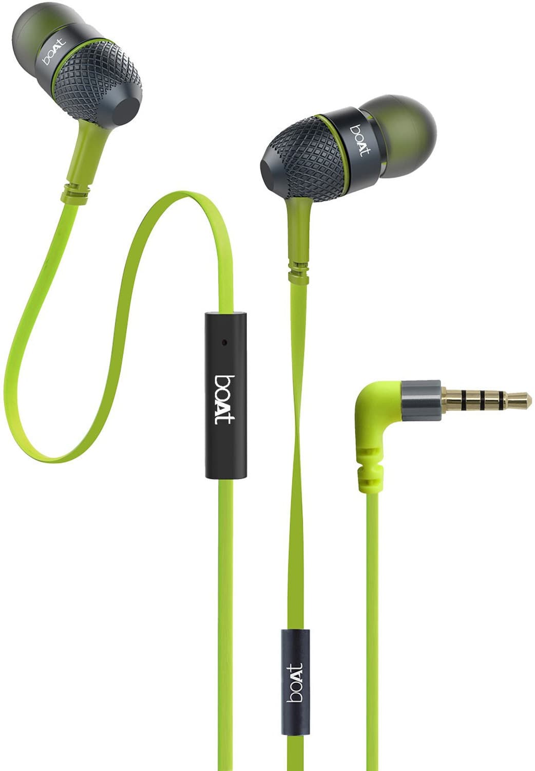 boAt BassHeads 220 Super Extra Bass Wired Headset (Neon Lime, In the Ear)
